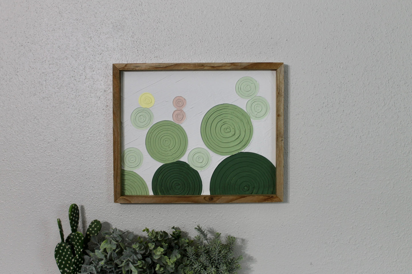 Cactus plaster decor | succulent | handmade barnwood frame | farmhouse decor | home decor | wall decor | handmade decor | plaster art