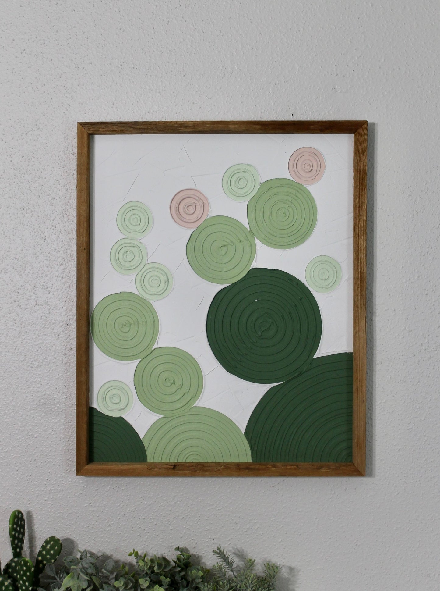 Cactus plaster decor | succulent | handmade barnwood frame | farmhouse decor | home decor | wall decor | handmade decor | plaster art