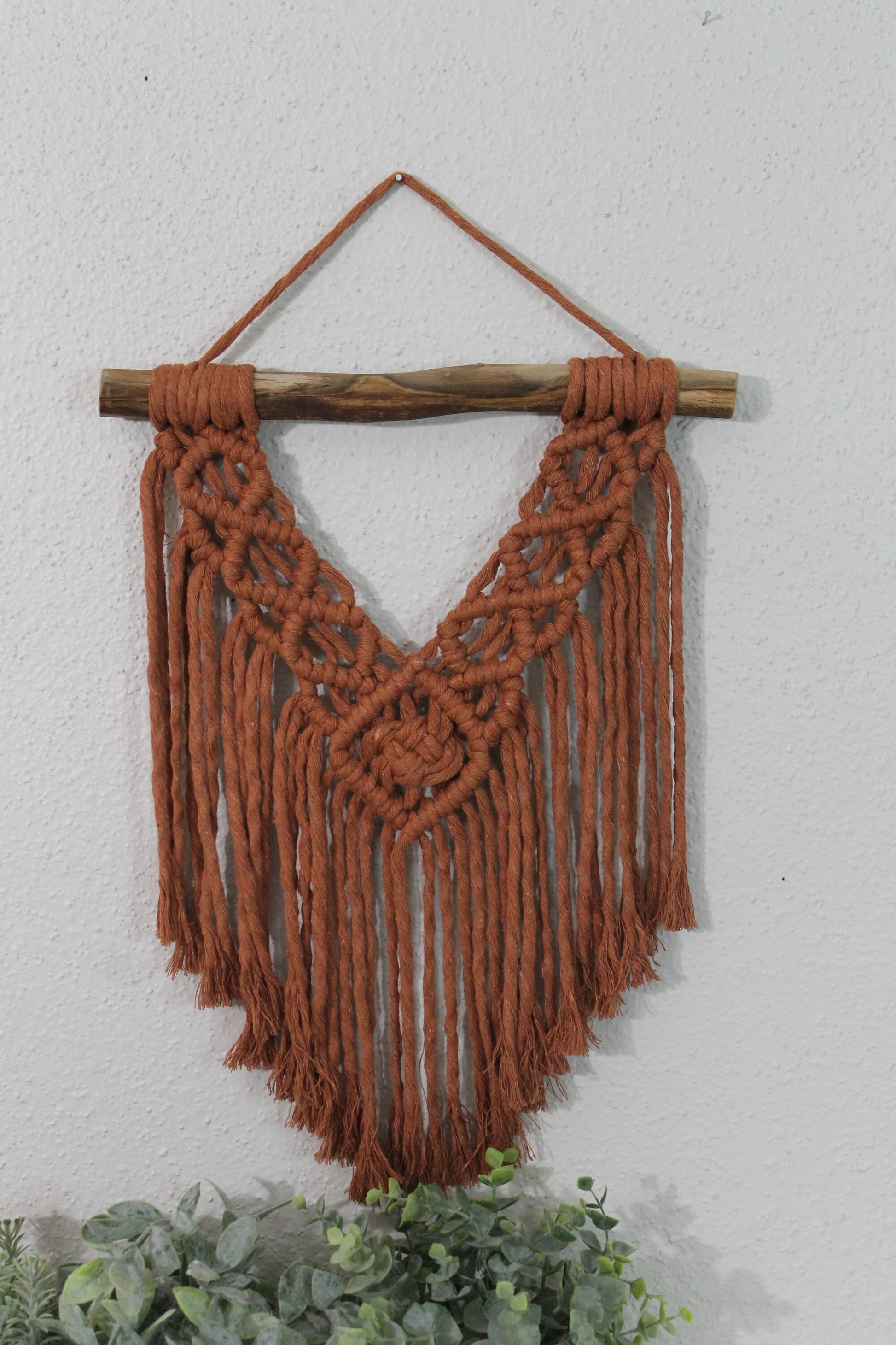 Small rust macrame wall hanging | wall art | boho | wall decor | wall tapestry | home decor