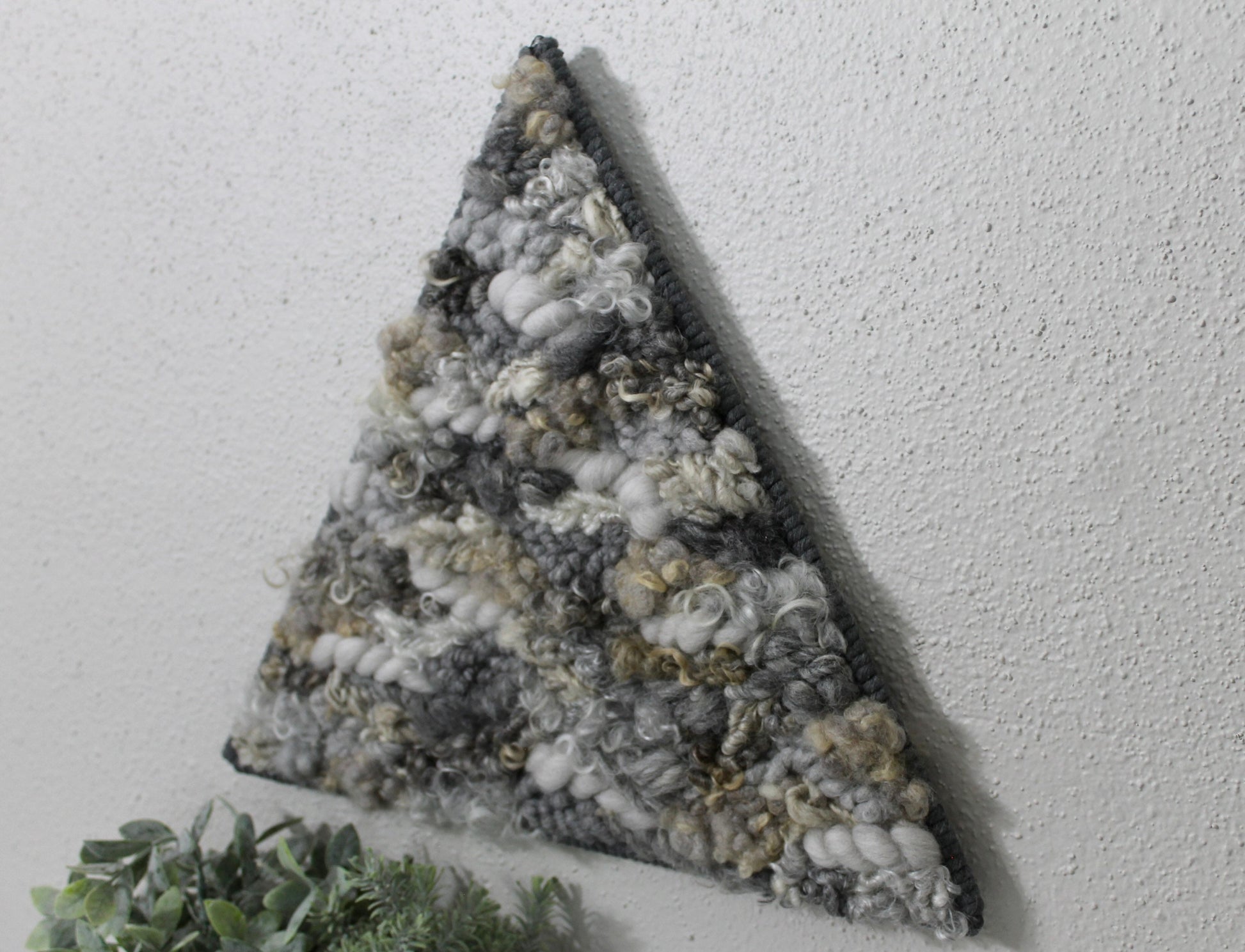 Gray triangle woven wall tapestry | woven wall hanging | wall art | weaving | woven tapestry | wall decor | wall tapestry | home decor