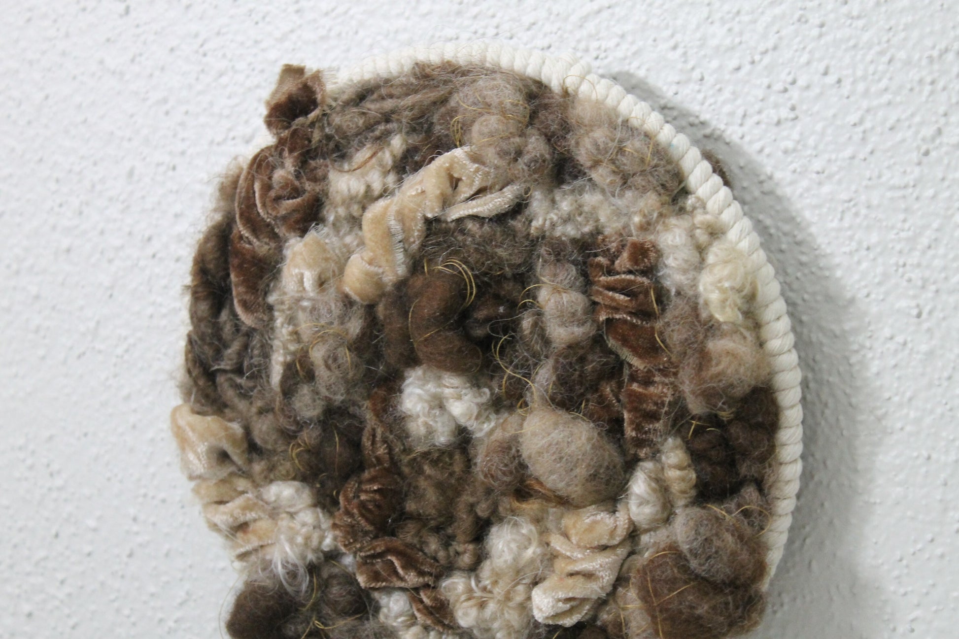 Neutral circle woven wall tapestry | small neutral wall hanging | wall art | weaving | woven tapestry | wall decor | home decor