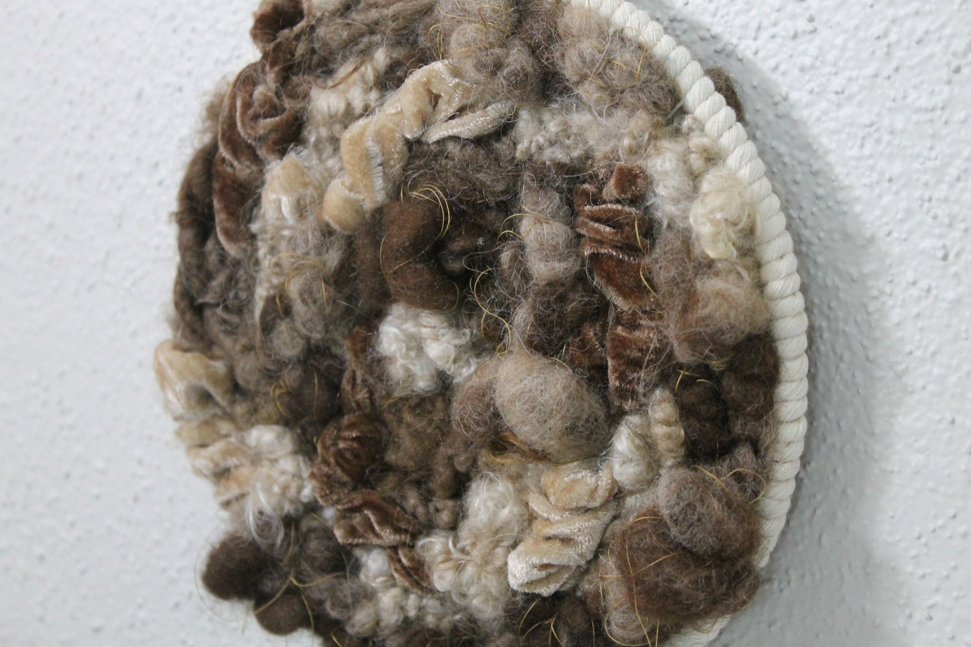 Neutral circle woven wall tapestry | small neutral wall hanging | wall art | weaving | woven tapestry | wall decor | home decor