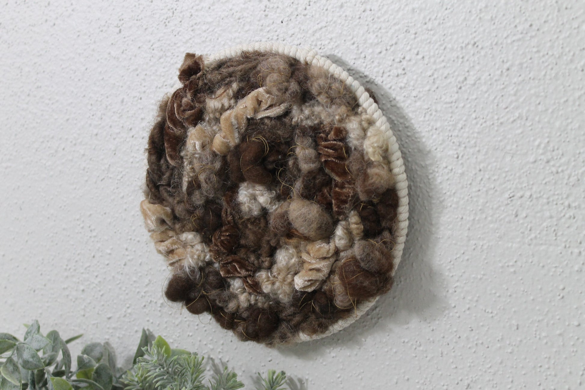 Neutral circle woven wall tapestry | small neutral wall hanging | wall art | weaving | woven tapestry | wall decor | home decor