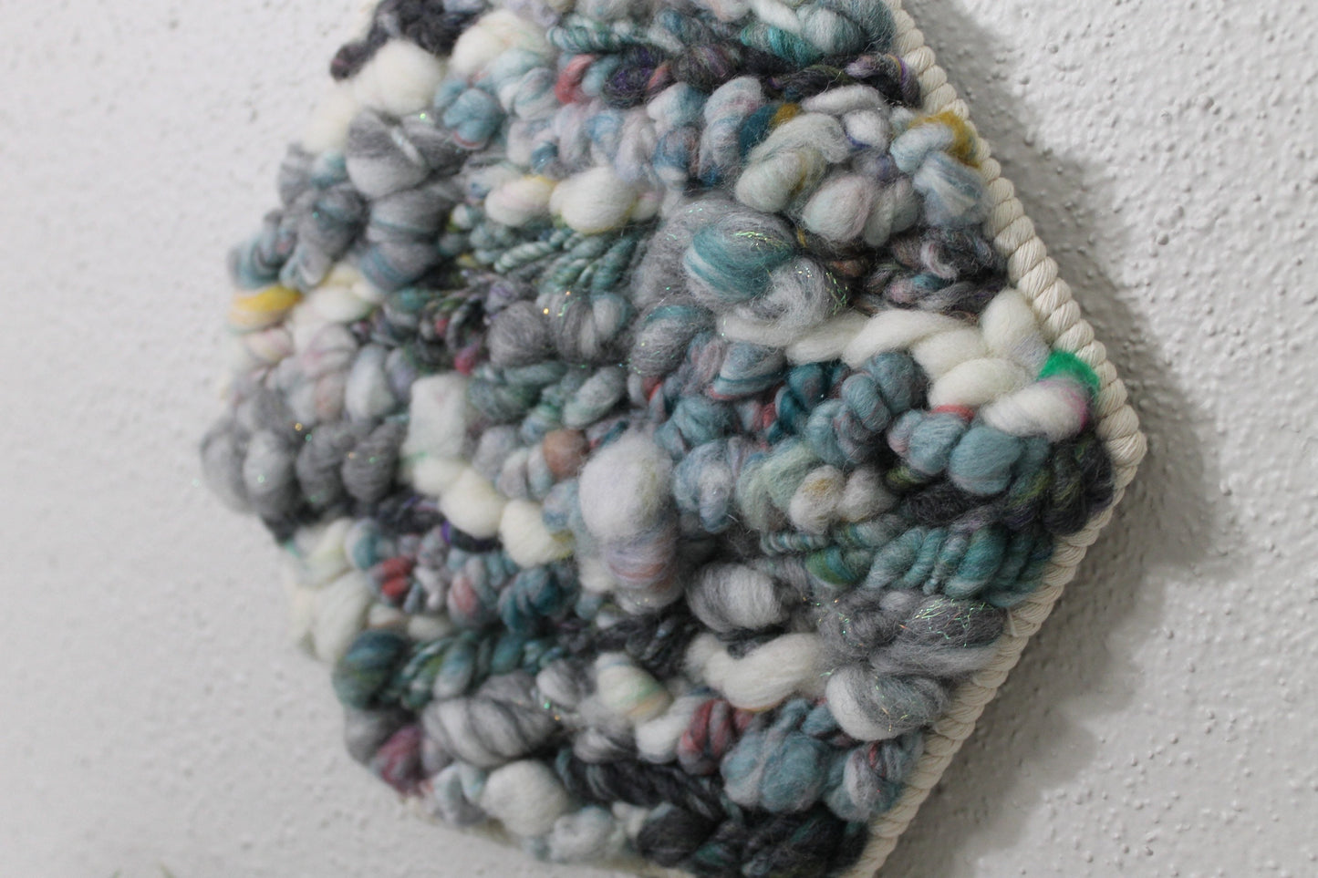 Blue small hexagon woven wall tapestry | small wall hanging | abstract | wall art | weaving | woven tapestry | wall decor | home decor