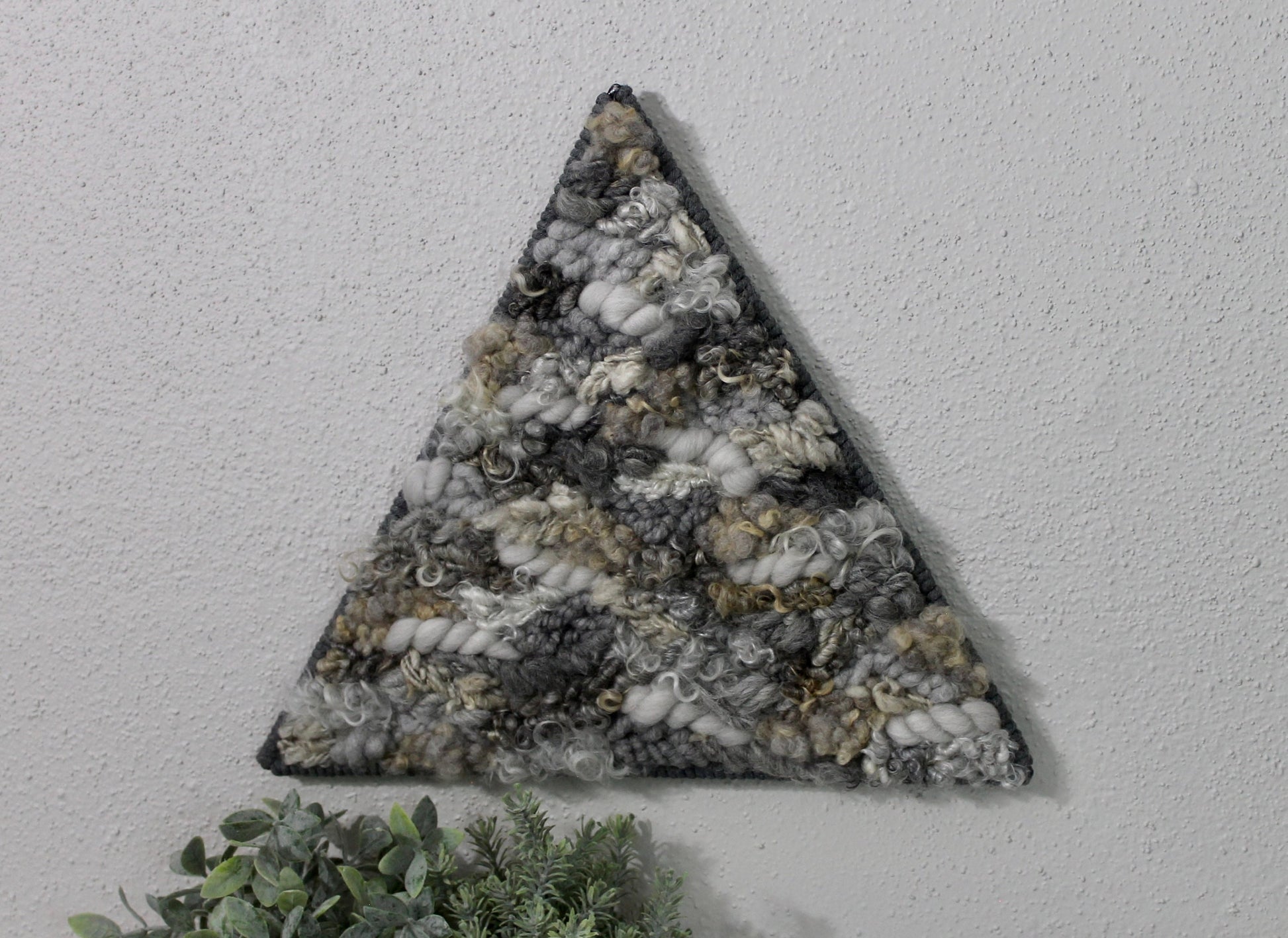 Gray triangle woven wall tapestry | woven wall hanging | wall art | weaving | woven tapestry | wall decor | wall tapestry | home decor