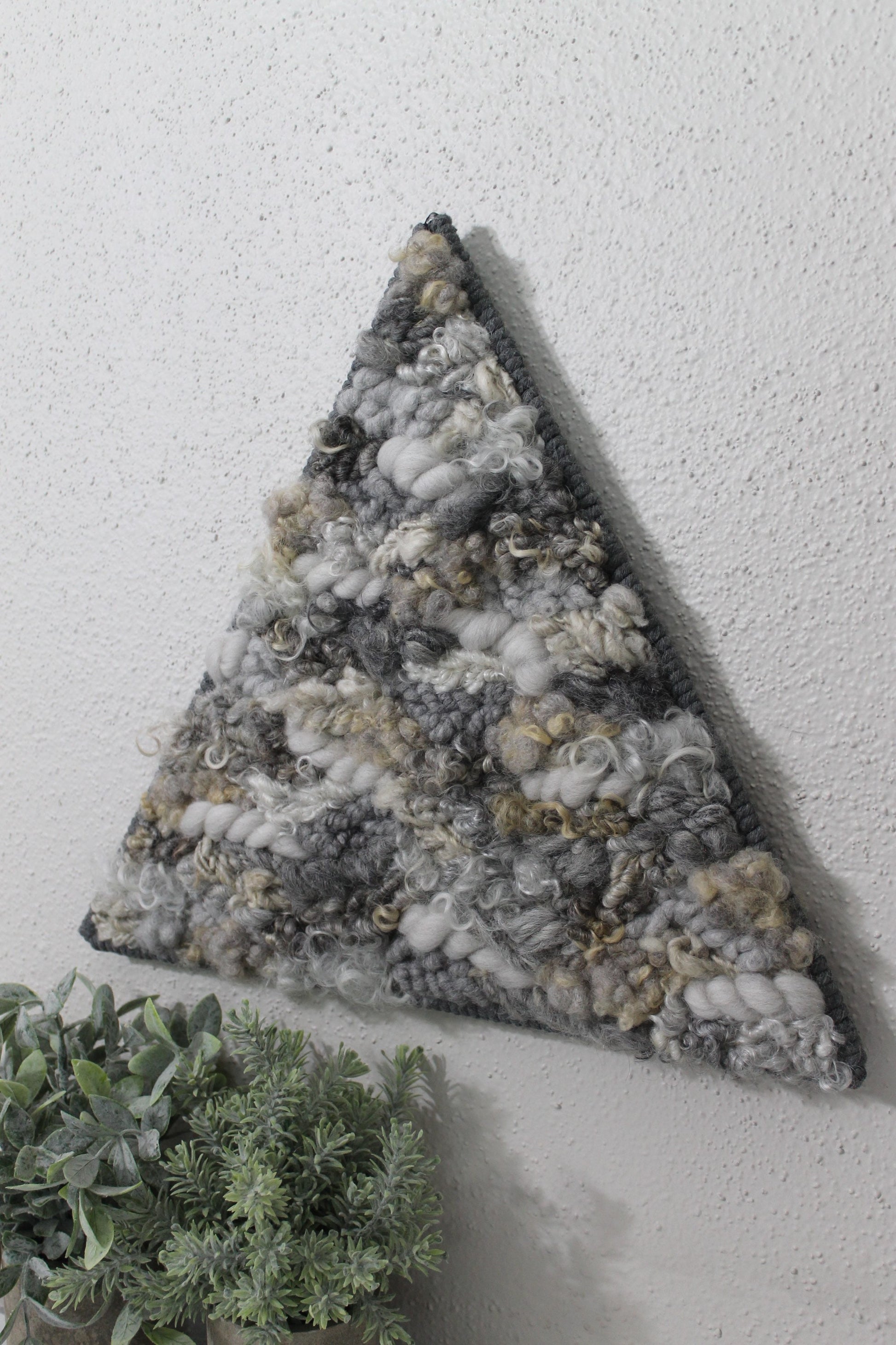 Gray triangle woven wall tapestry | woven wall hanging | wall art | weaving | woven tapestry | wall decor | wall tapestry | home decor