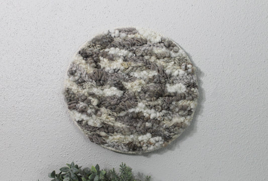 Neutral circle woven wall tapestry | large neutral wall hanging | wall art | weaving | woven tapestry | wall decor | home decor