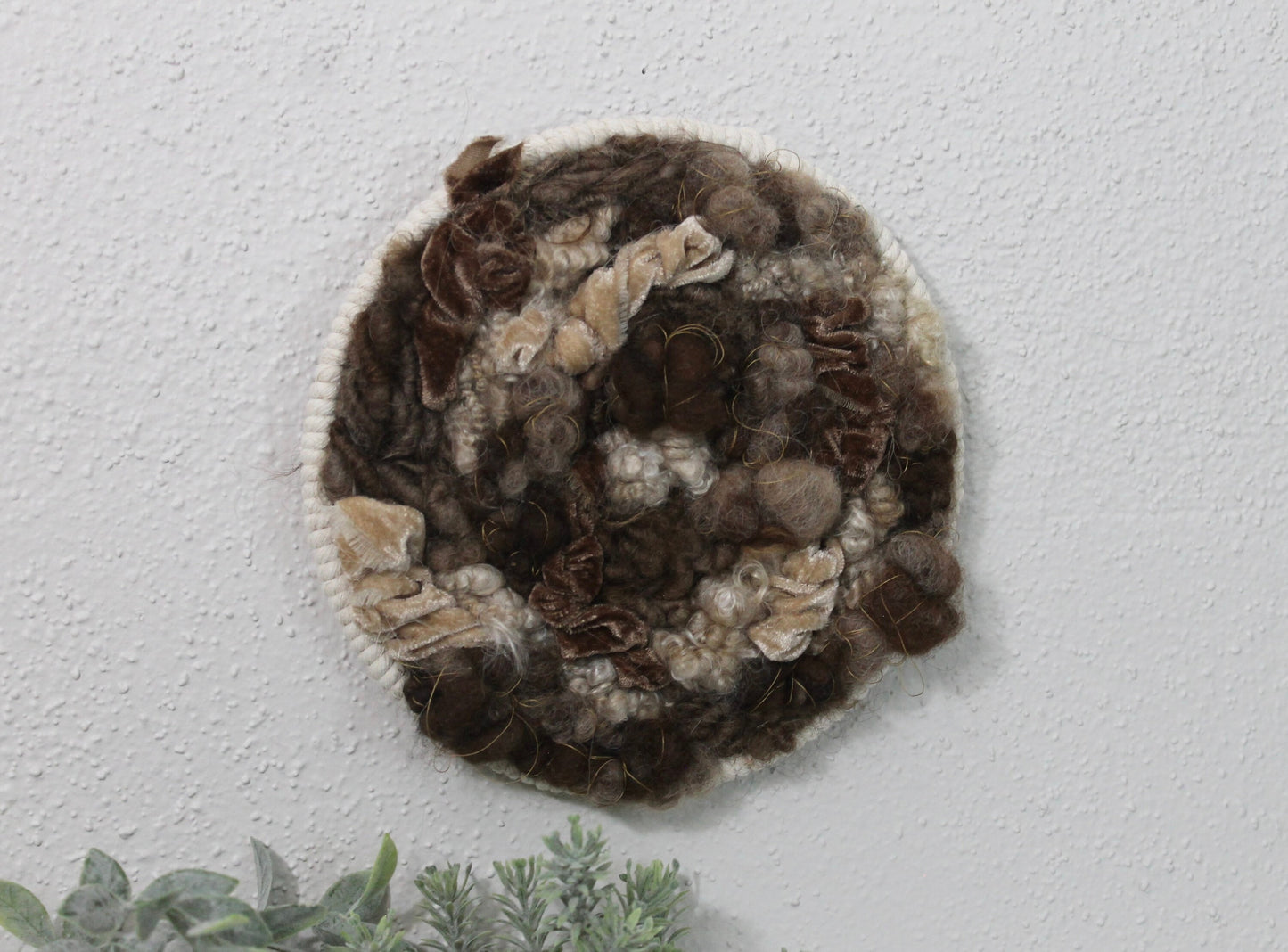 Neutral circle woven wall tapestry | small neutral wall hanging | wall art | weaving | woven tapestry | wall decor | home decor