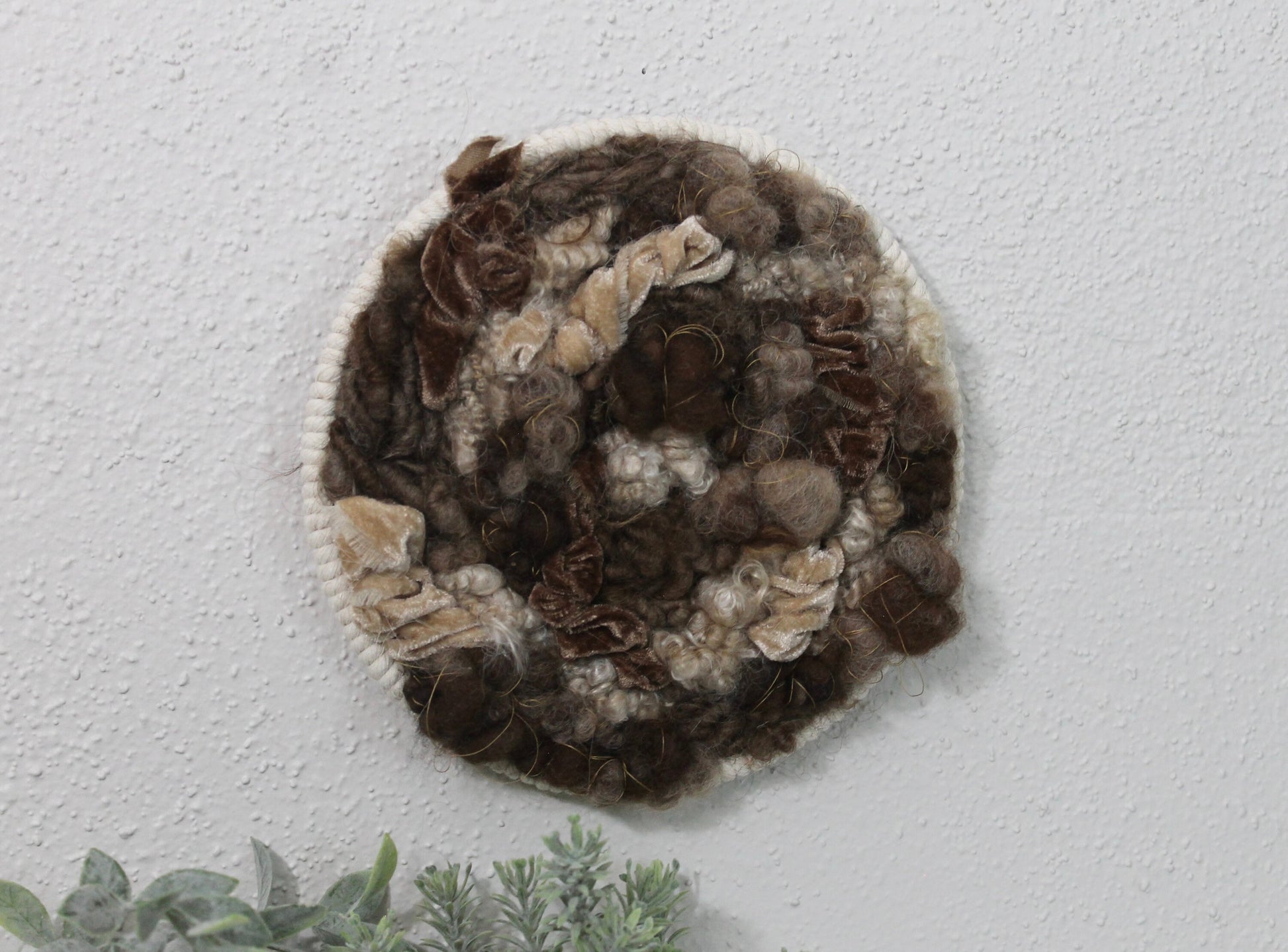 Neutral circle woven wall tapestry | small neutral wall hanging | wall art | weaving | woven tapestry | wall decor | home decor