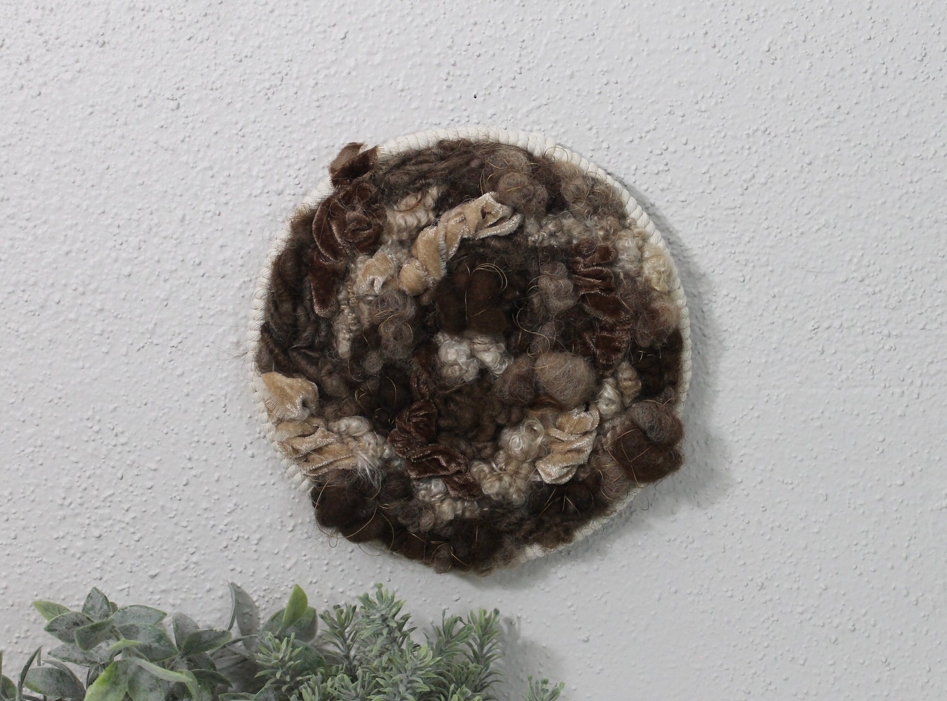 Neutral circle woven wall tapestry | small neutral wall hanging | wall art | weaving | woven tapestry | wall decor | home decor