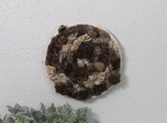 Neutral circle woven wall tapestry | small neutral wall hanging | wall art | weaving | woven tapestry | wall decor | home decor