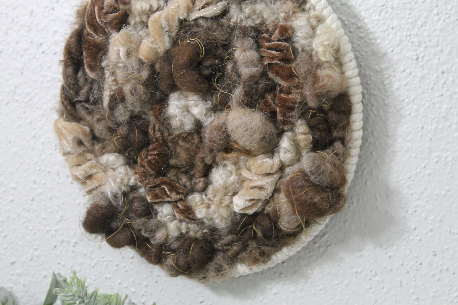 Neutral circle woven wall tapestry | small neutral wall hanging | wall art | weaving | woven tapestry | wall decor | home decor