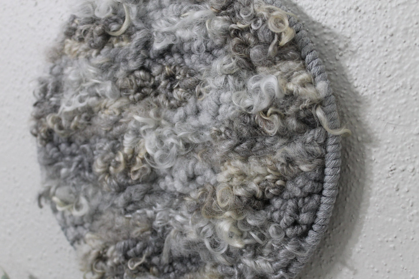 Neutral gray circle woven wall tapestry | small neutral wall hanging | wall art | weaving | woven tapestry | wall decor | home decor