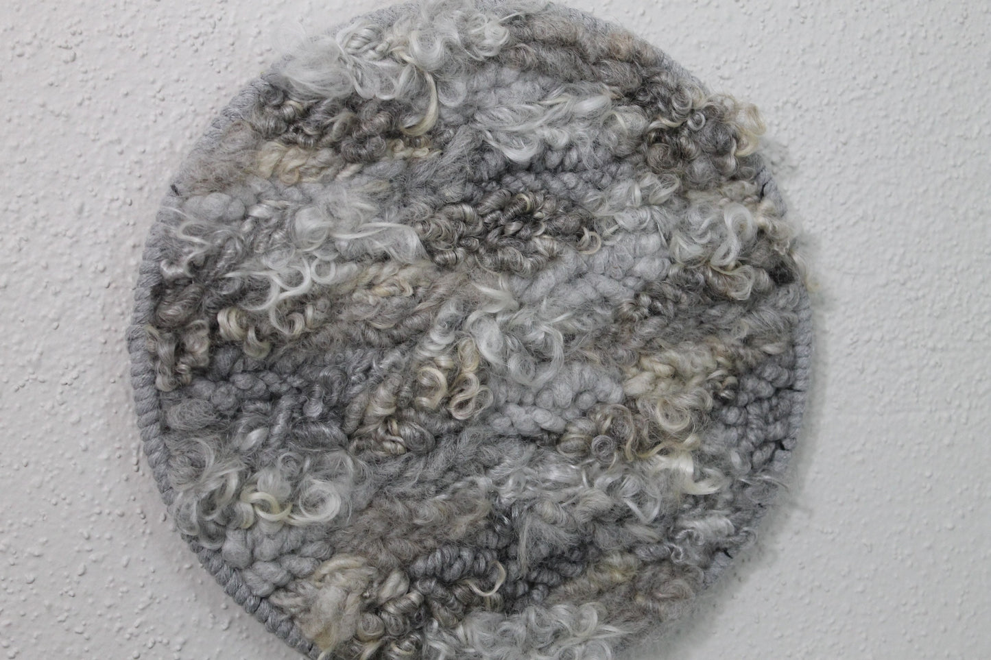 Neutral gray circle woven wall tapestry | small neutral wall hanging | wall art | weaving | woven tapestry | wall decor | home decor