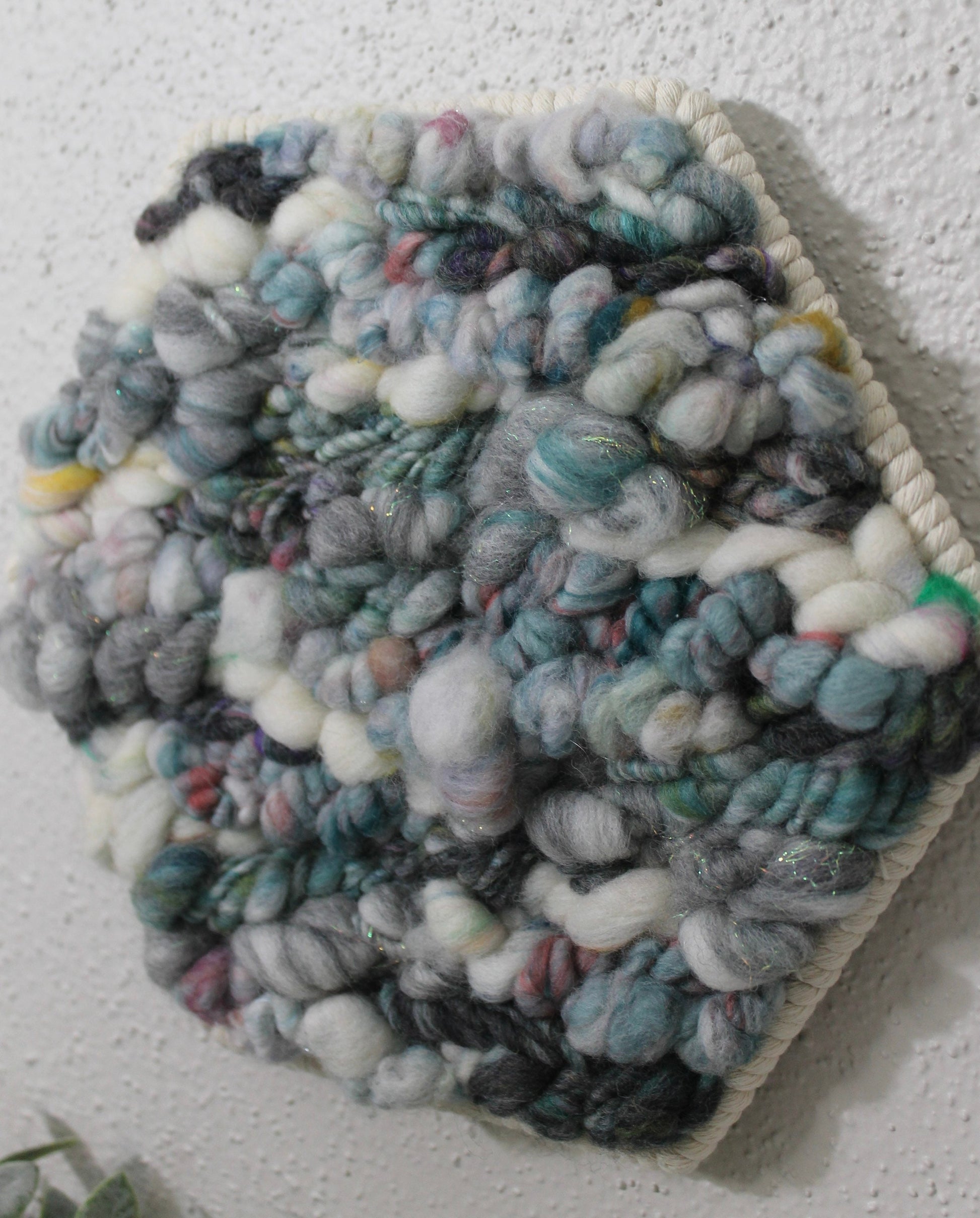 Blue small hexagon woven wall tapestry | small wall hanging | abstract | wall art | weaving | woven tapestry | wall decor | home decor