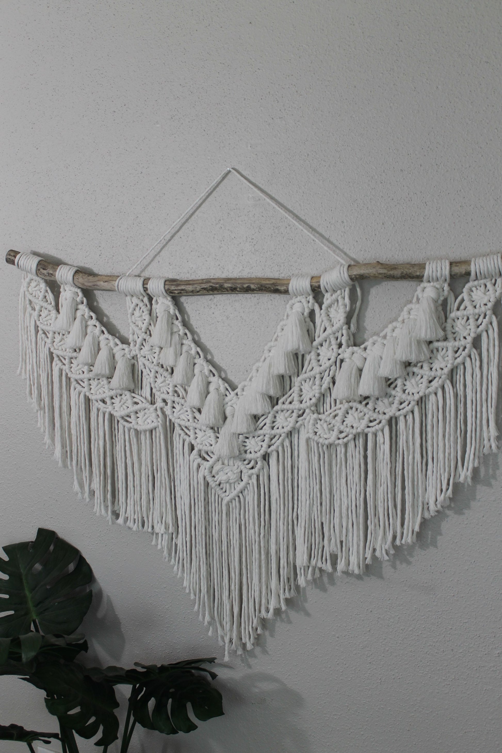Large snow white macrame wall hanging | wall art | boho | wall decor | wall tapestry | home decor