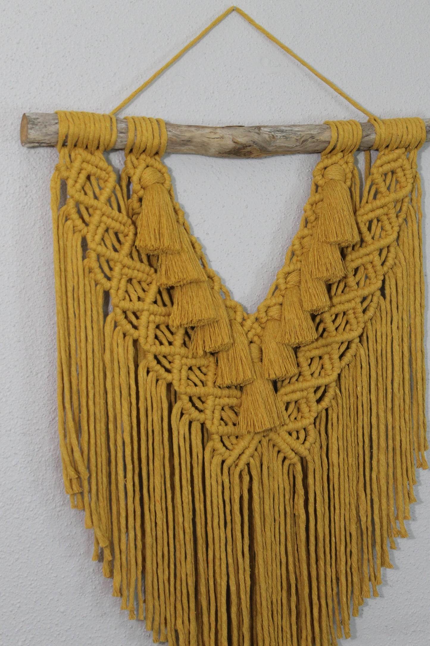 Large mustard yellow macrame wall hanging | wall art | boho | wall decor | wall tapestry | home decor