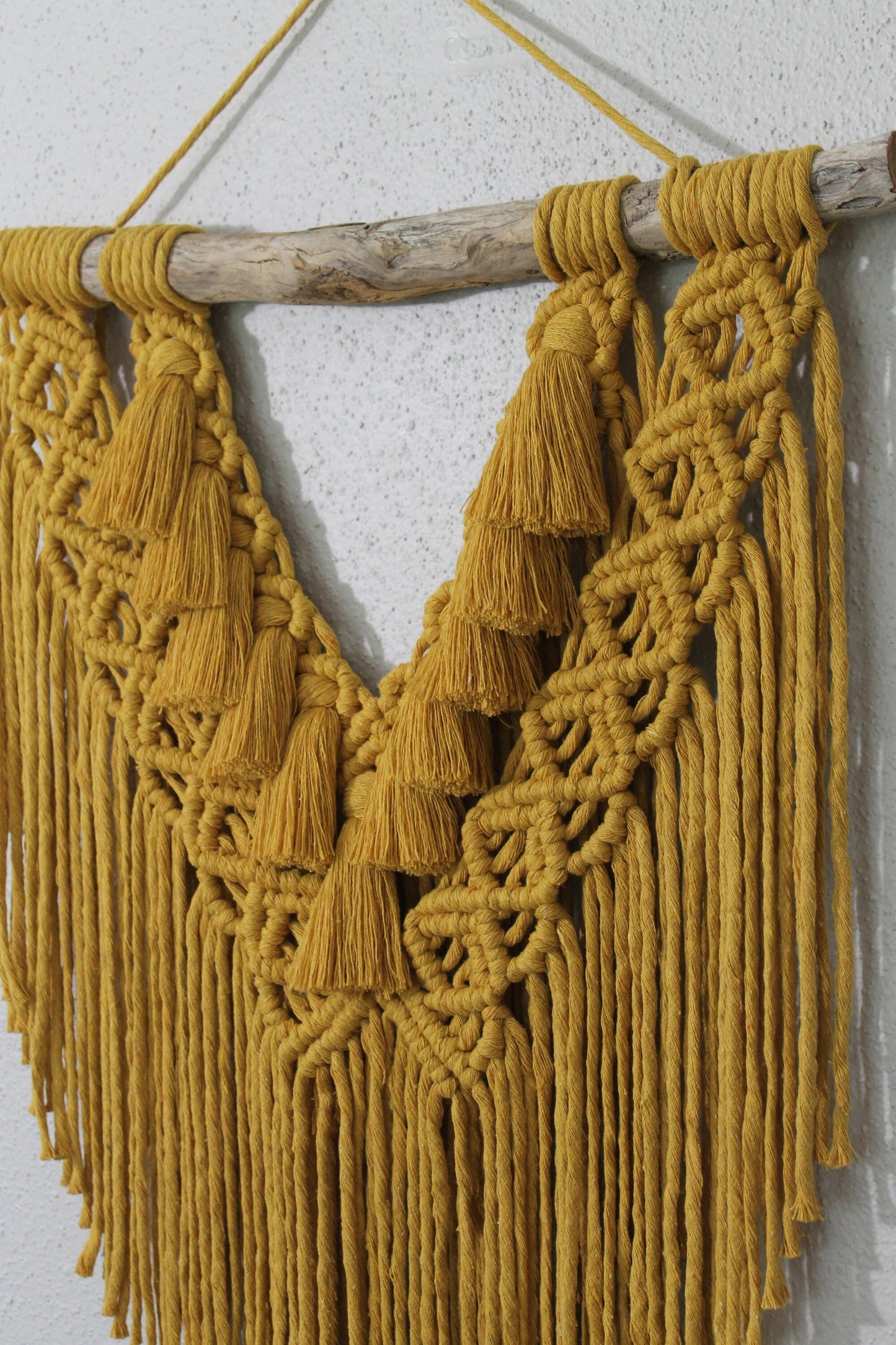 Large mustard yellow macrame wall hanging | wall art | boho | wall decor | wall tapestry | home decor