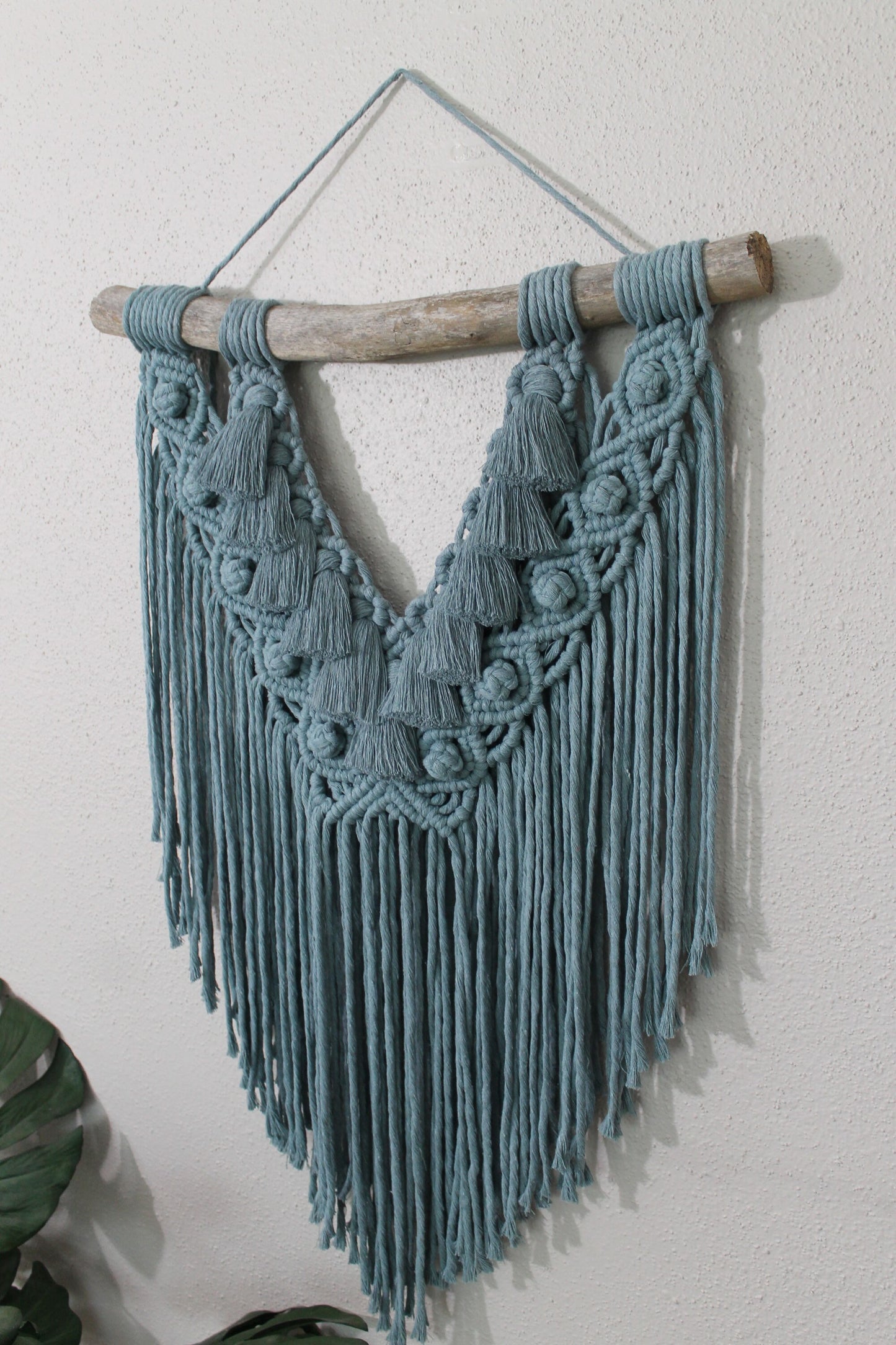 Large blue macrame wall hanging | wall art | boho | wall decor | wall tapestry | home decor