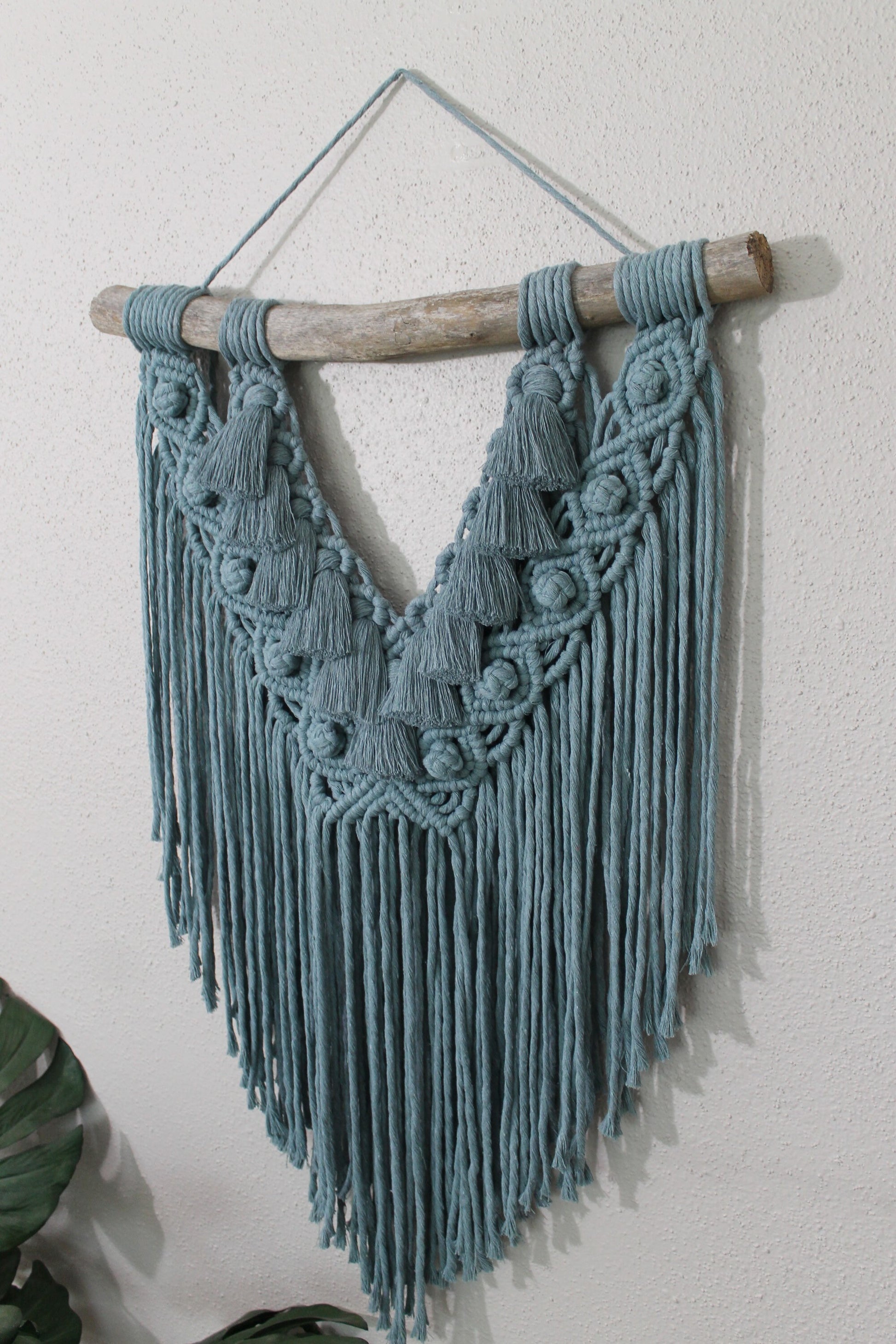 Large blue macrame wall hanging | wall art | boho | wall decor | wall tapestry | home decor