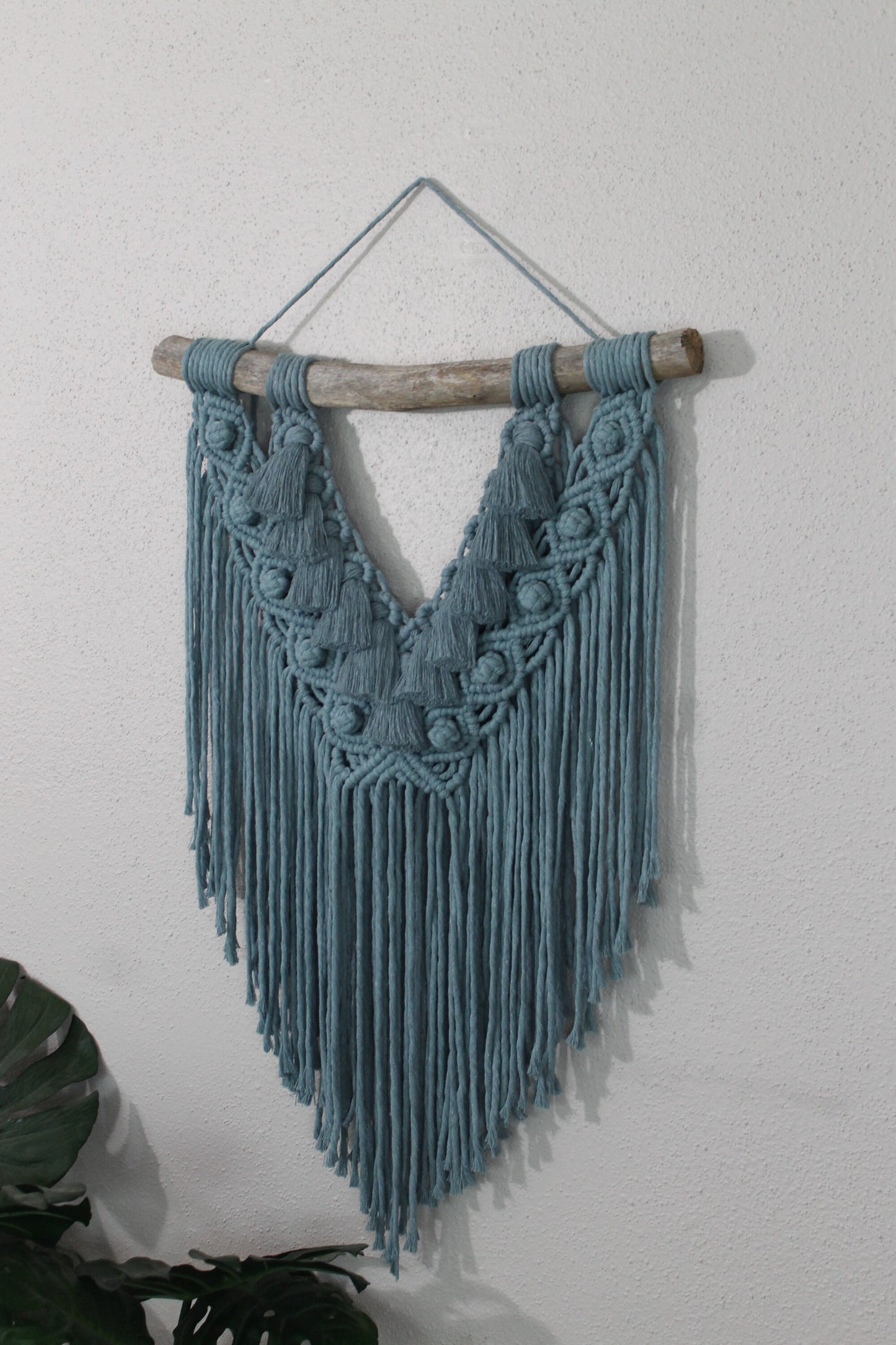 Large blue macrame wall hanging | wall art | boho | wall decor | wall tapestry | home decor