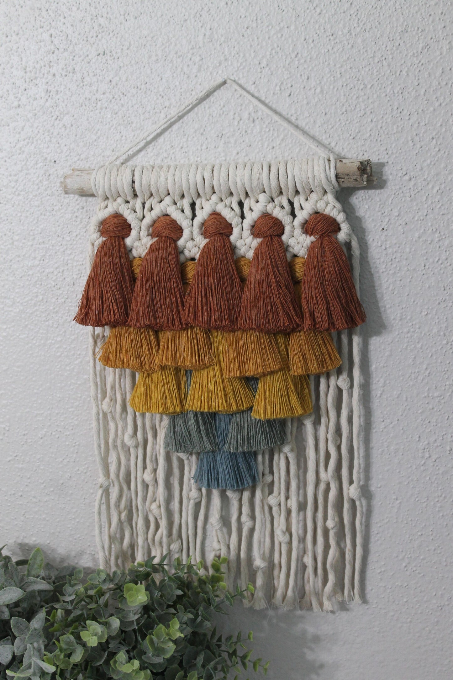 Small gradient tassel macrame wall hanging | wall art | boho | wall decor | wall tapestry | home decor