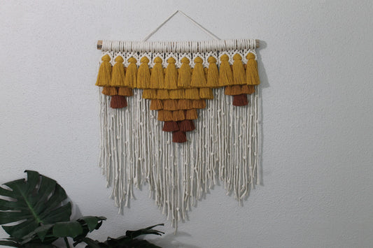 Large mustard rust macrame wall hanging | wall art | boho | wall decor | wall tapestry | home decor