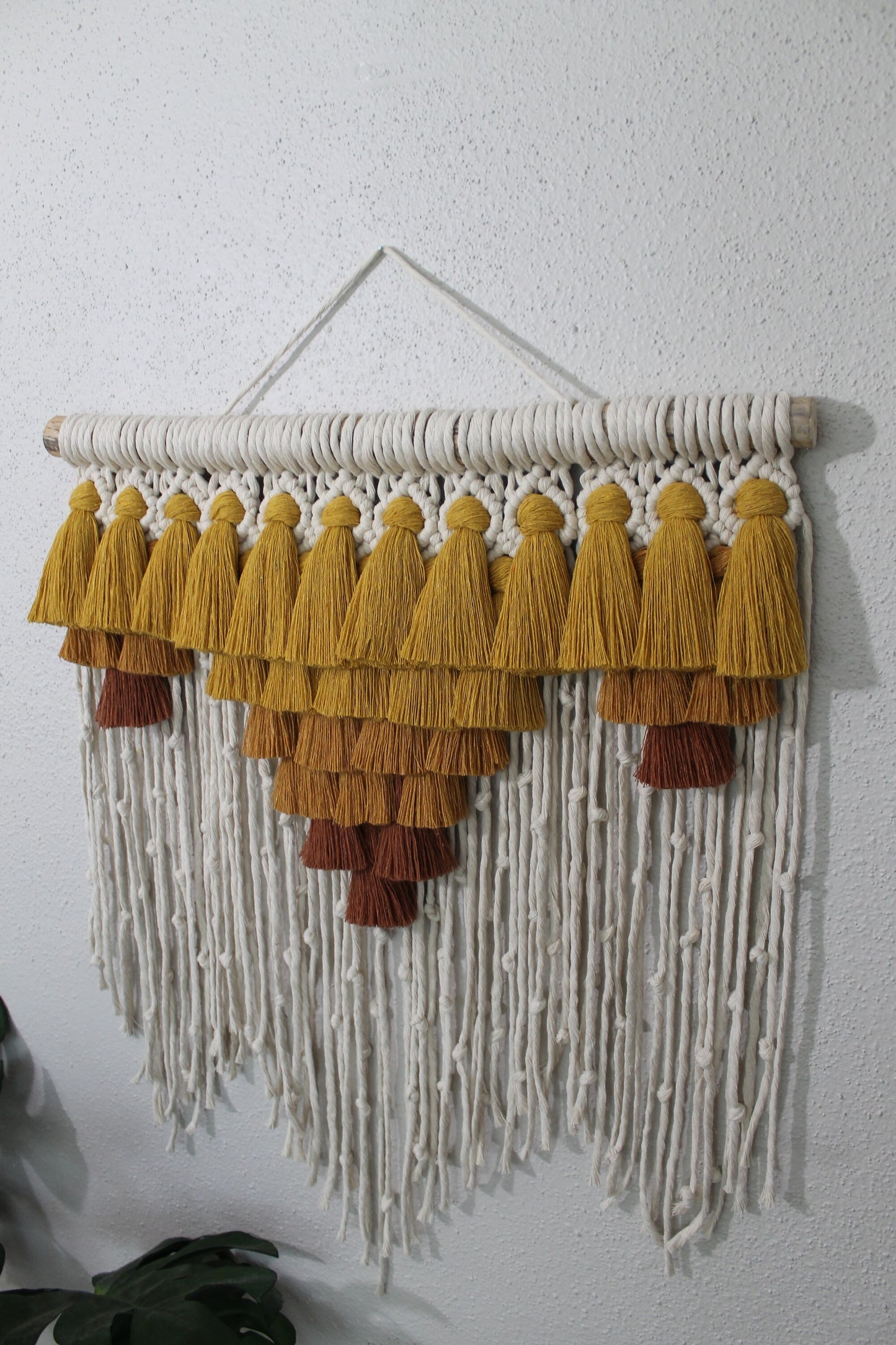 Large mustard rust macrame wall hanging | wall art | boho | wall decor | wall tapestry | home decor
