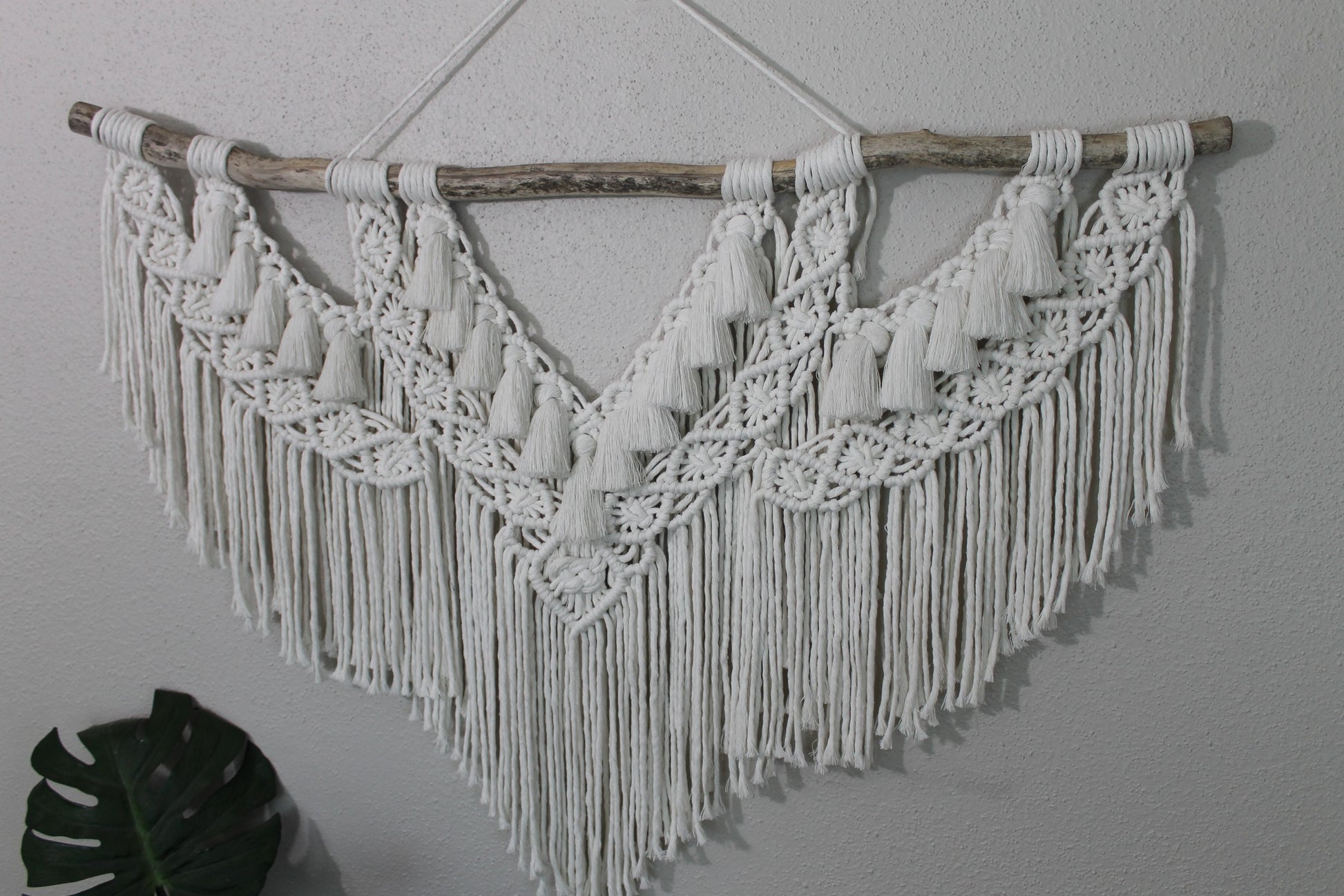 Large snow white macrame wall hanging | wall art | boho | wall decor | wall tapestry | home decor