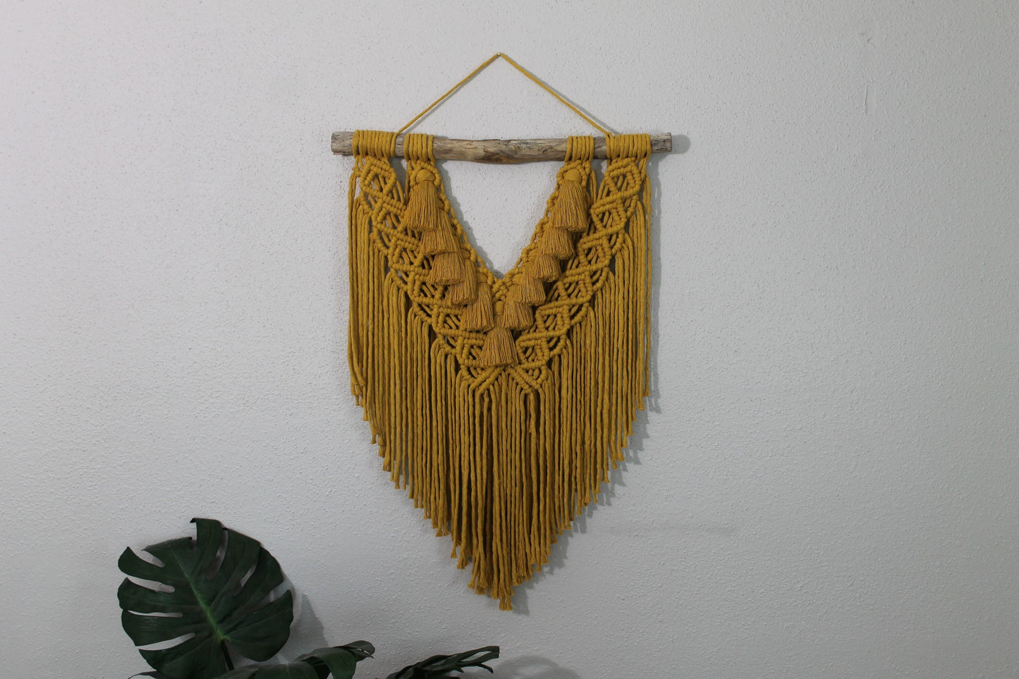 Large mustard yellow macrame wall hanging | wall art | boho | wall decor | wall tapestry | home decor