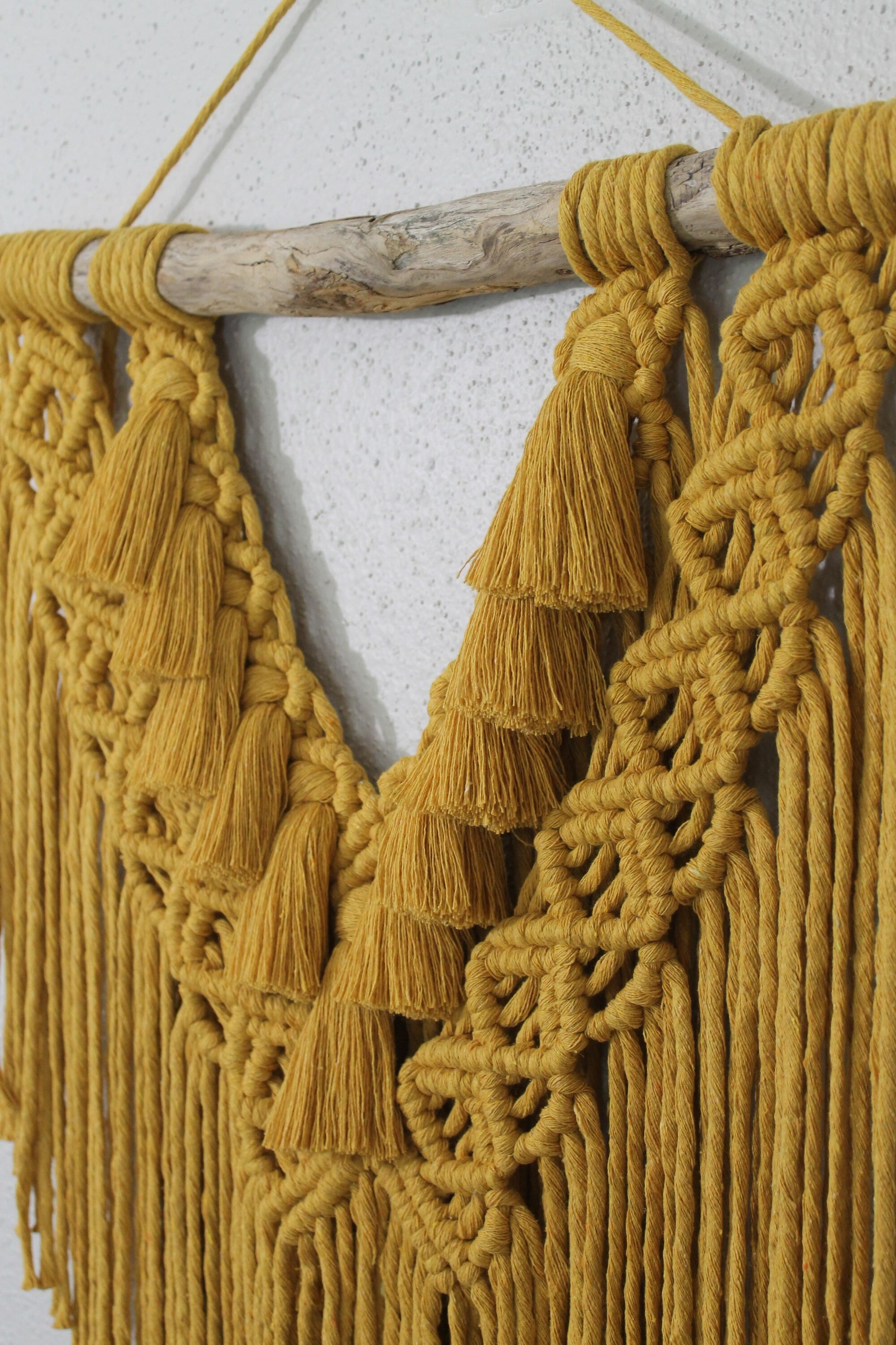 Large mustard yellow macrame wall hanging | wall art | boho | wall decor | wall tapestry | home decor