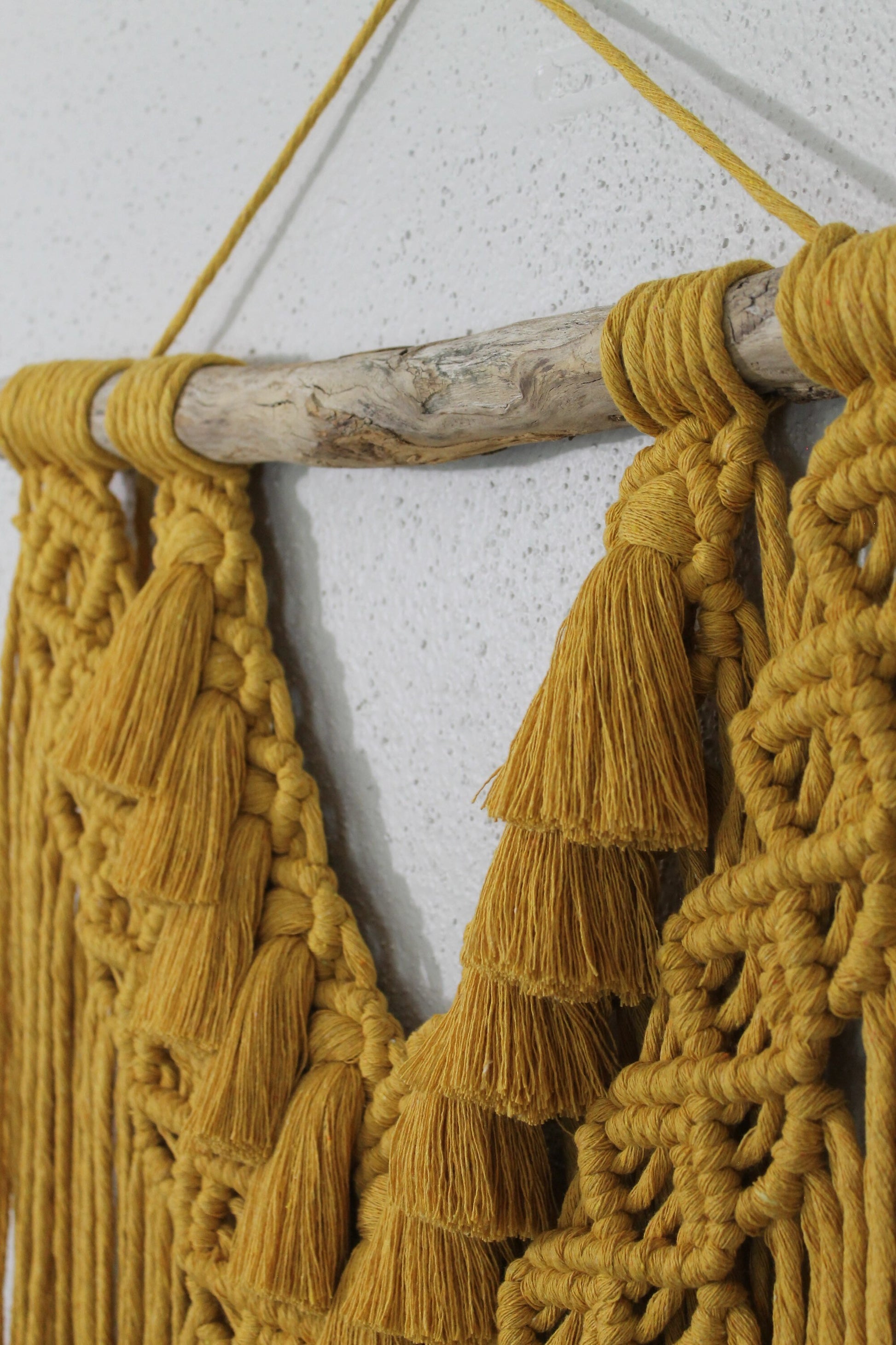 Large mustard yellow macrame wall hanging | wall art | boho | wall decor | wall tapestry | home decor