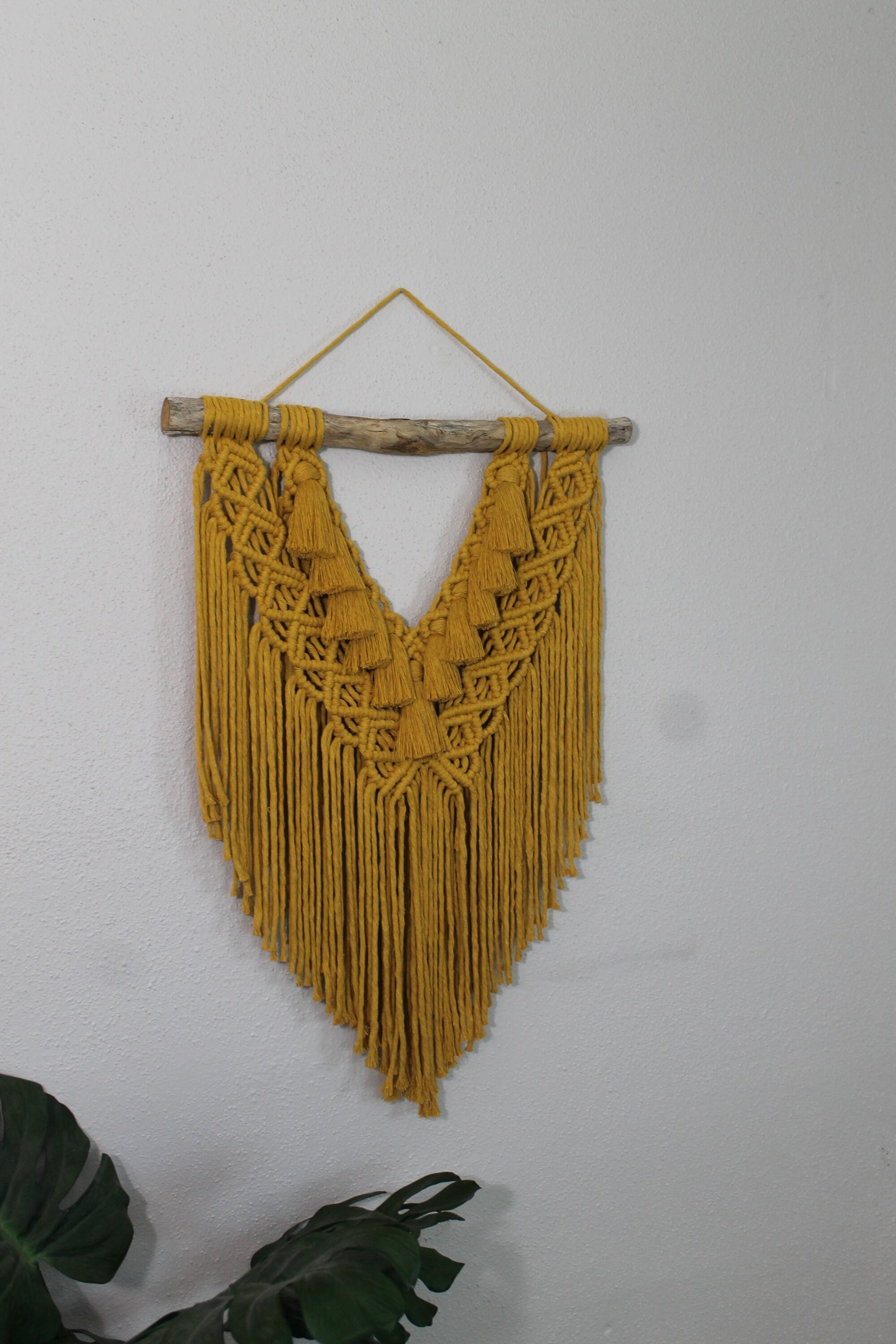 Large mustard yellow macrame wall hanging | wall art | boho | wall decor | wall tapestry | home decor