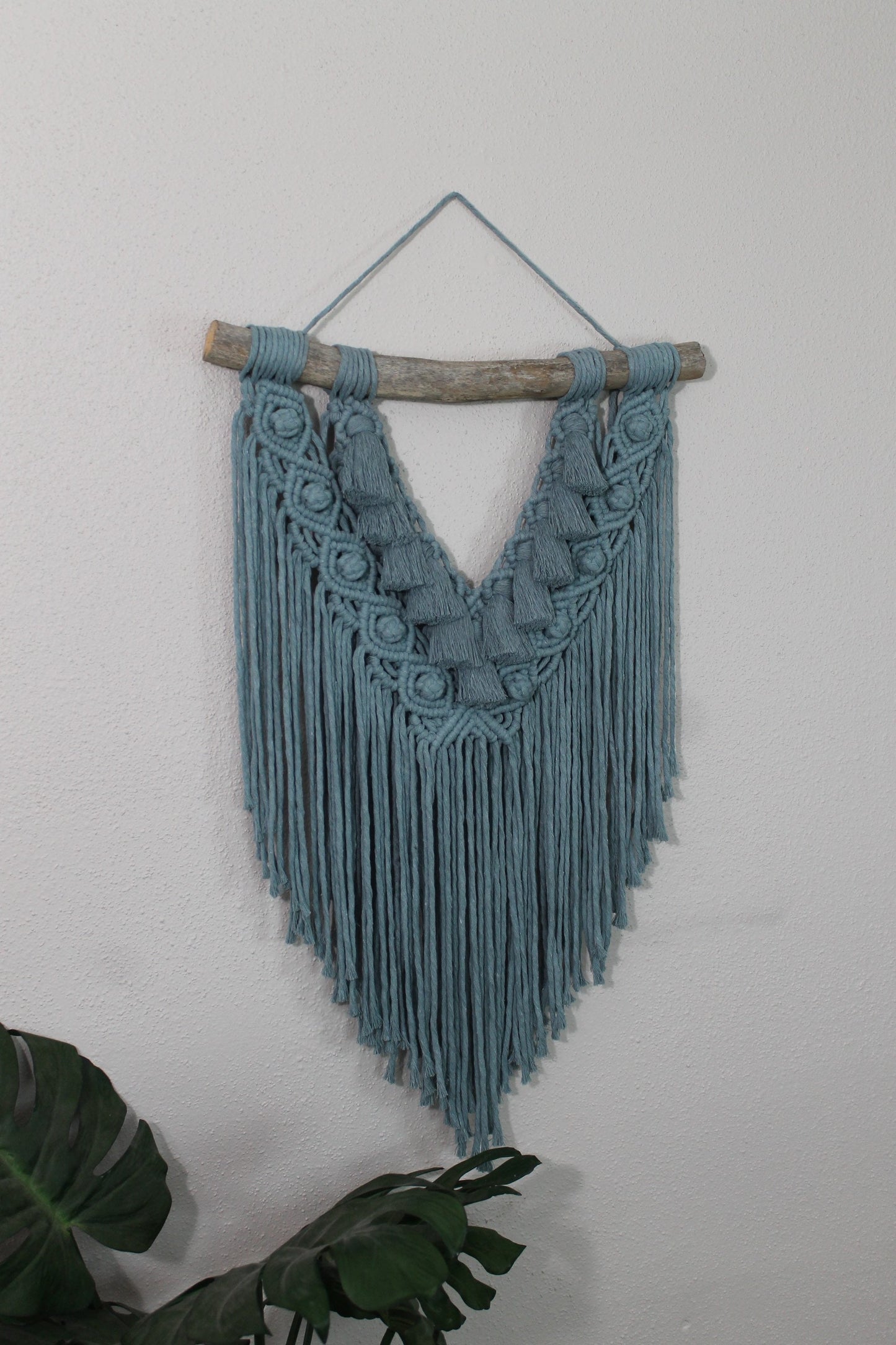 Large blue macrame wall hanging | wall art | boho | wall decor | wall tapestry | home decor