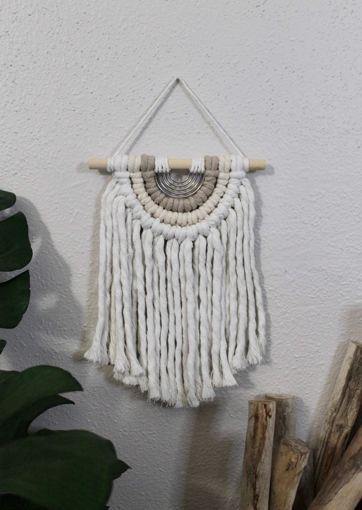 Chunky macrame wall hanging | mini macrame | metal accent | wall art | boho | wall decor | wall tapestry | home decor