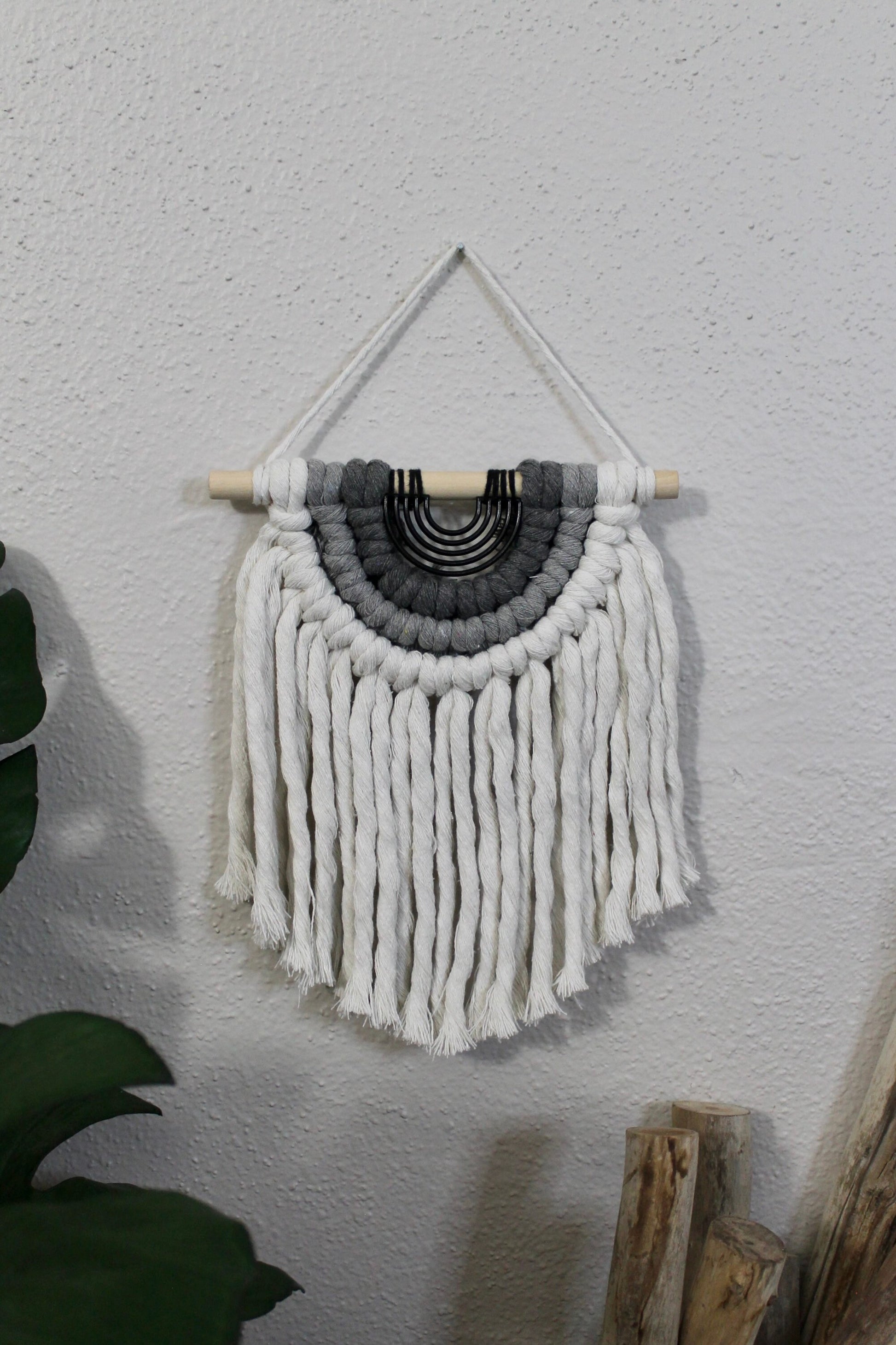 Chunky macrame wall hanging | mini macrame | metal accent | wall art | boho | wall decor | wall tapestry | home decor