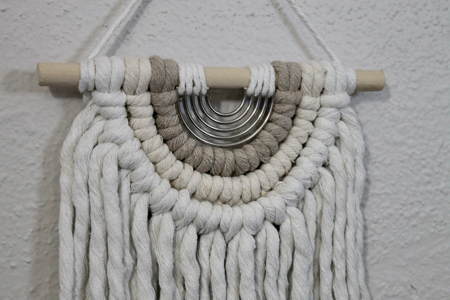 Chunky macrame wall hanging | mini macrame | metal accent | wall art | boho | wall decor | wall tapestry | home decor