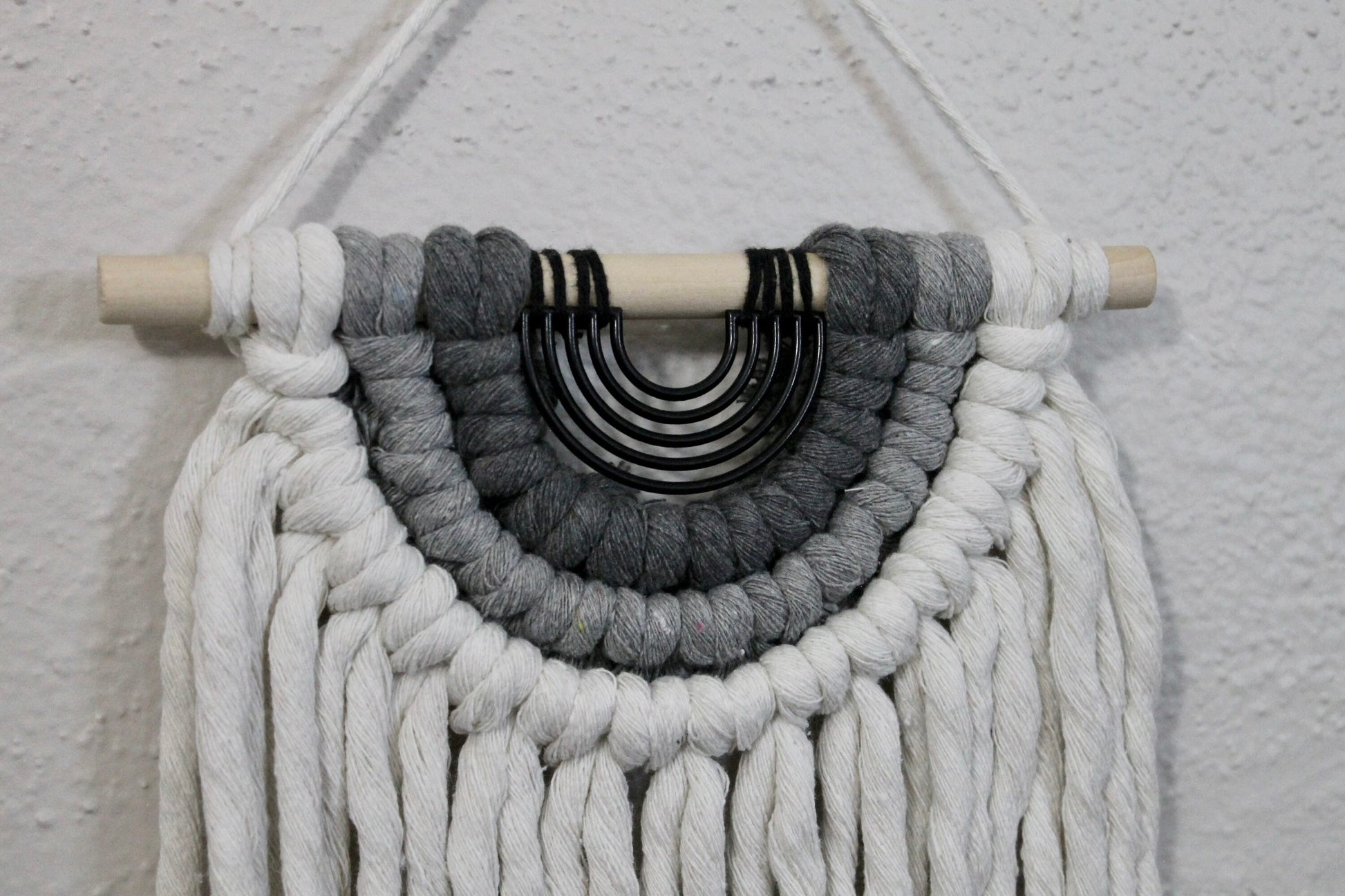 Chunky macrame wall hanging | mini macrame | metal accent | wall art | boho | wall decor | wall tapestry | home decor