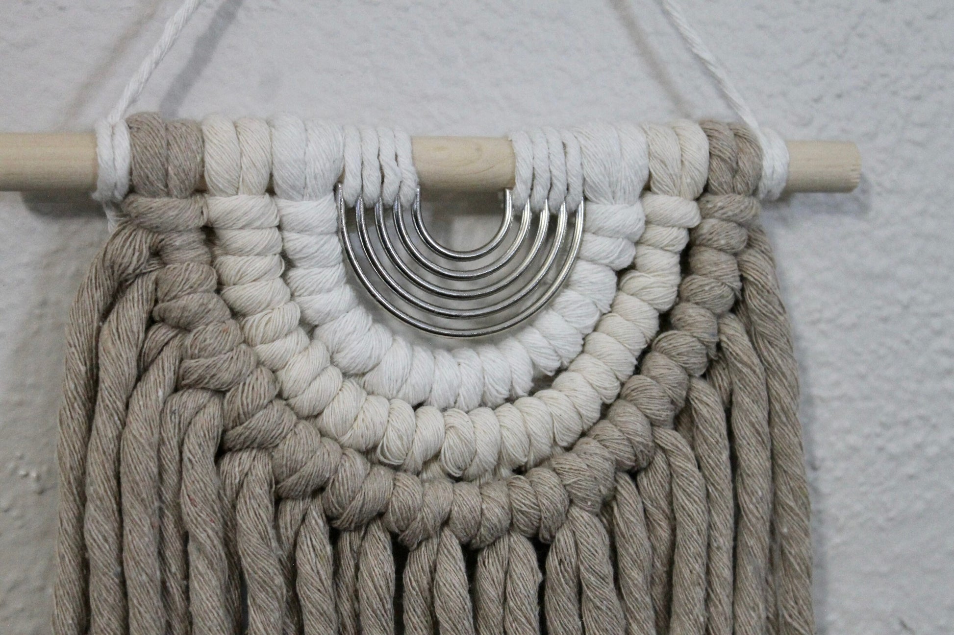 Chunky macrame wall hanging | mini macrame | metal accent | wall art | boho | wall decor | wall tapestry | home decor