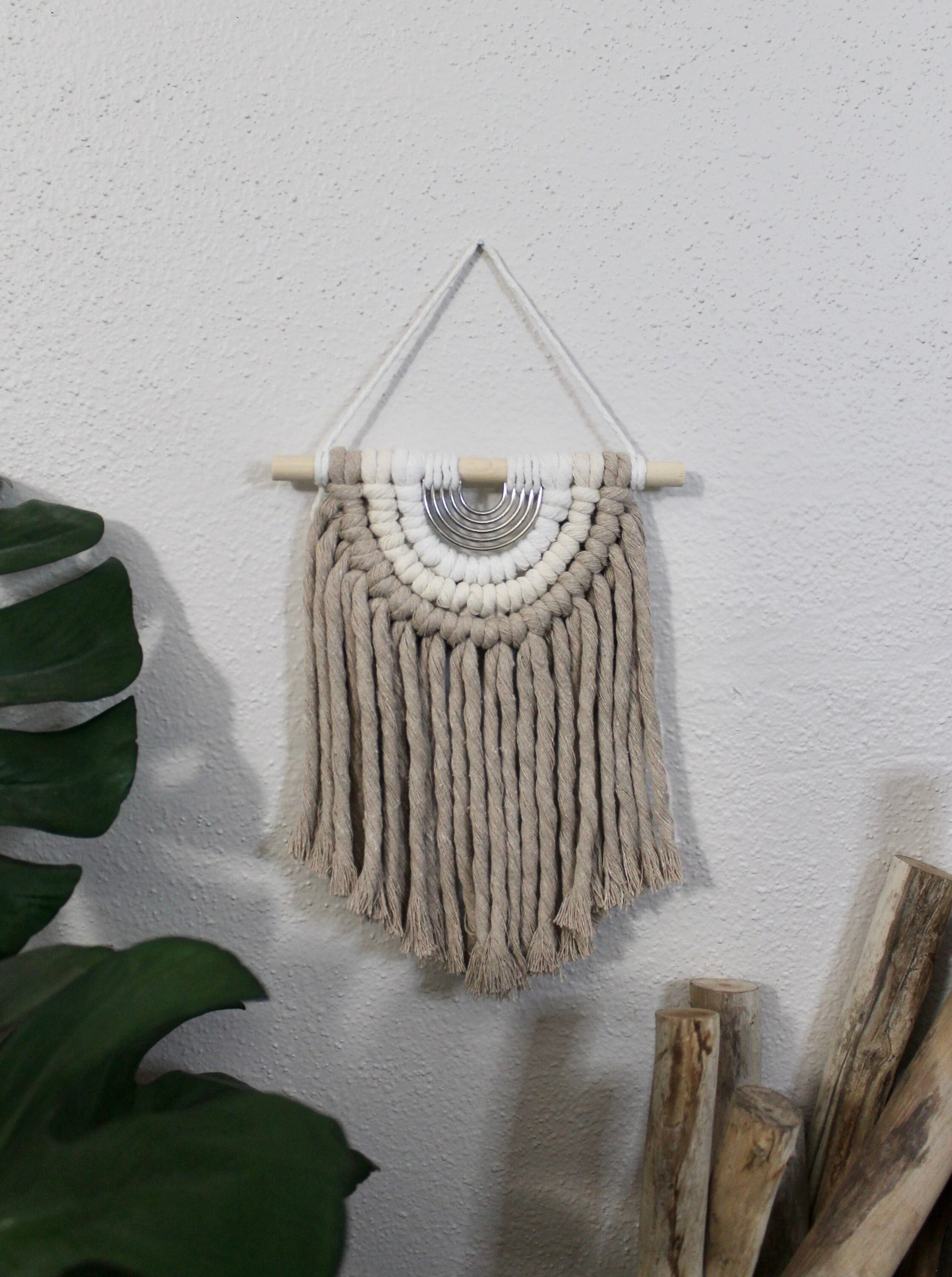 Chunky macrame wall hanging | mini macrame | metal accent | wall art | boho | wall decor | wall tapestry | home decor