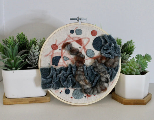 Abstract shapes embroidery | abstract | embroidery hoop | foil embroidery | diy | gift idea | flower
