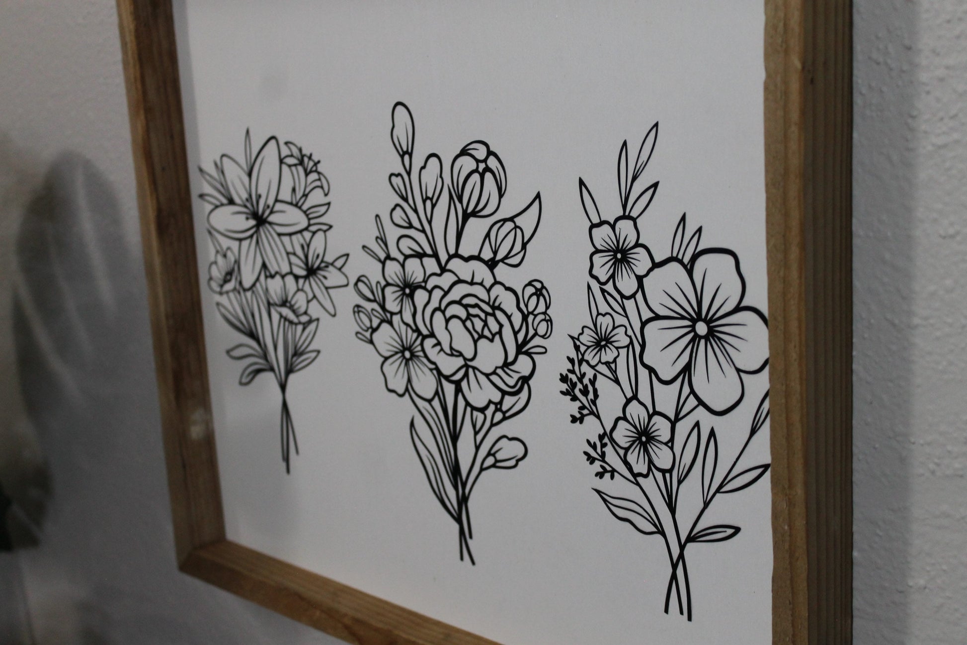 Floral decor | botanical | handmade barnwood frame | farmhouse decor | home decor | wall decor | handmade decor