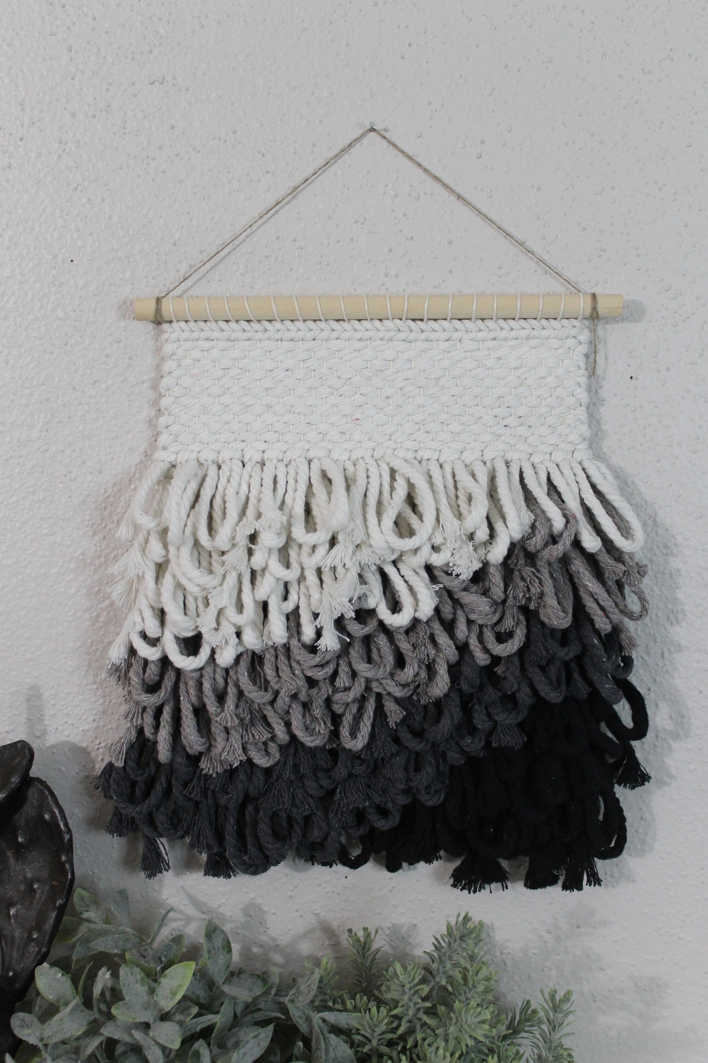 Mini grey woven wall hanging | wall art | weaving | woven tapestry | wall decor | wall tapestry | home decor | tapestry | gray