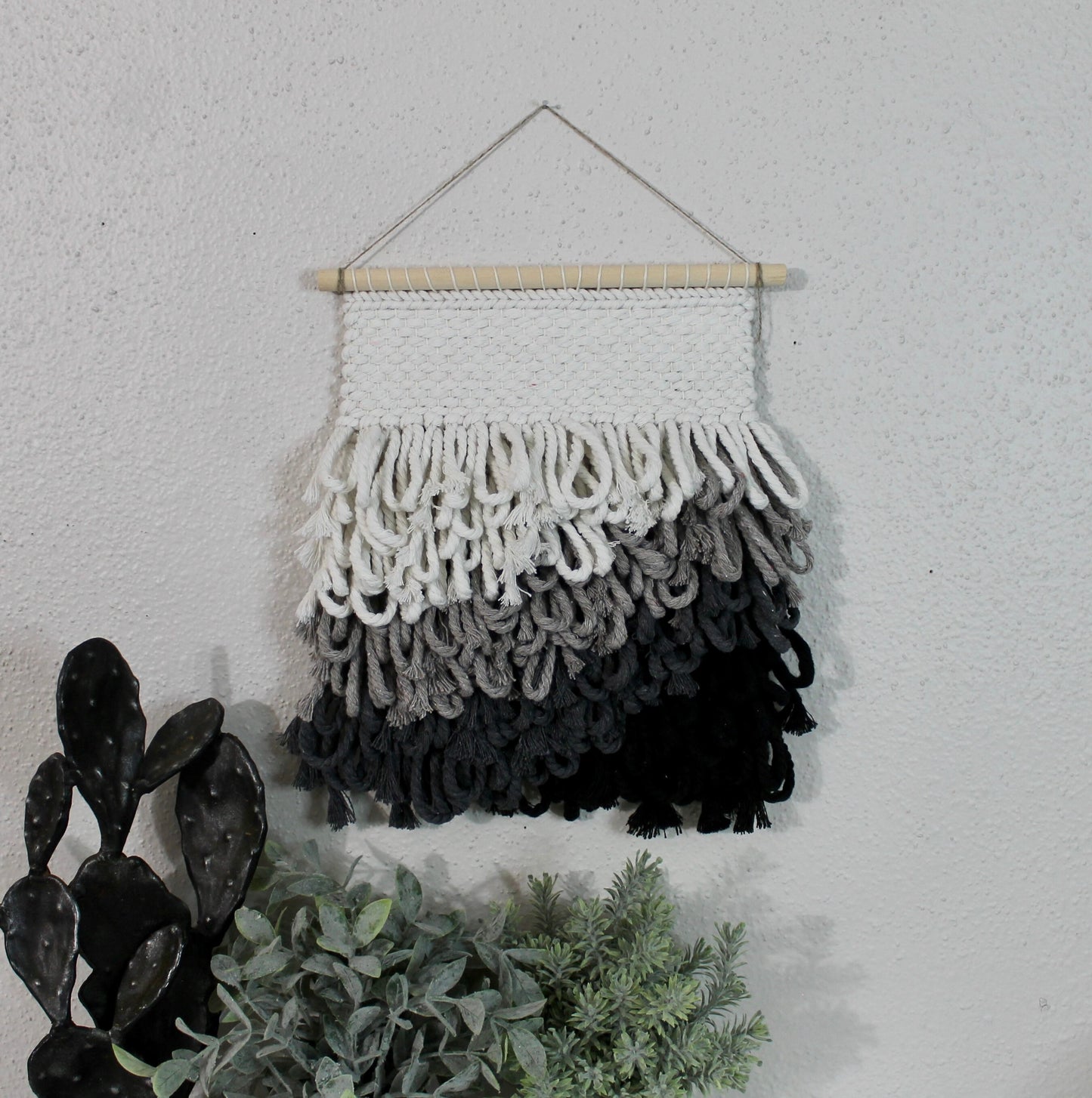 Mini grey woven wall hanging | wall art | weaving | woven tapestry | wall decor | wall tapestry | home decor | tapestry | gray