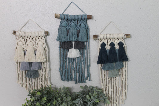 Small gradient tassel macrame wall hanging | wall art | boho | wall decor | wall tapestry | home decor